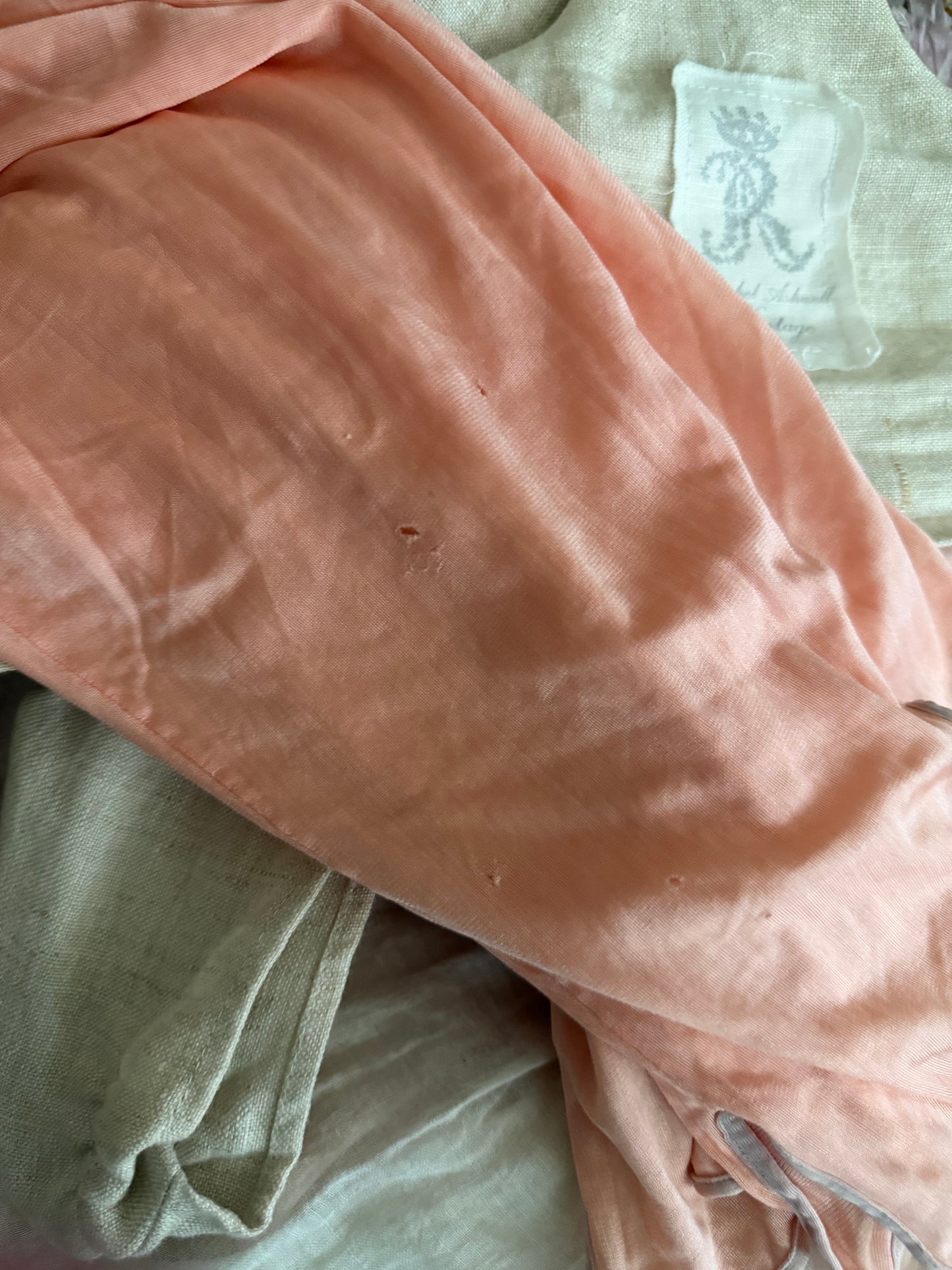 Antique Pink Silk Undergarment Pajama Pants