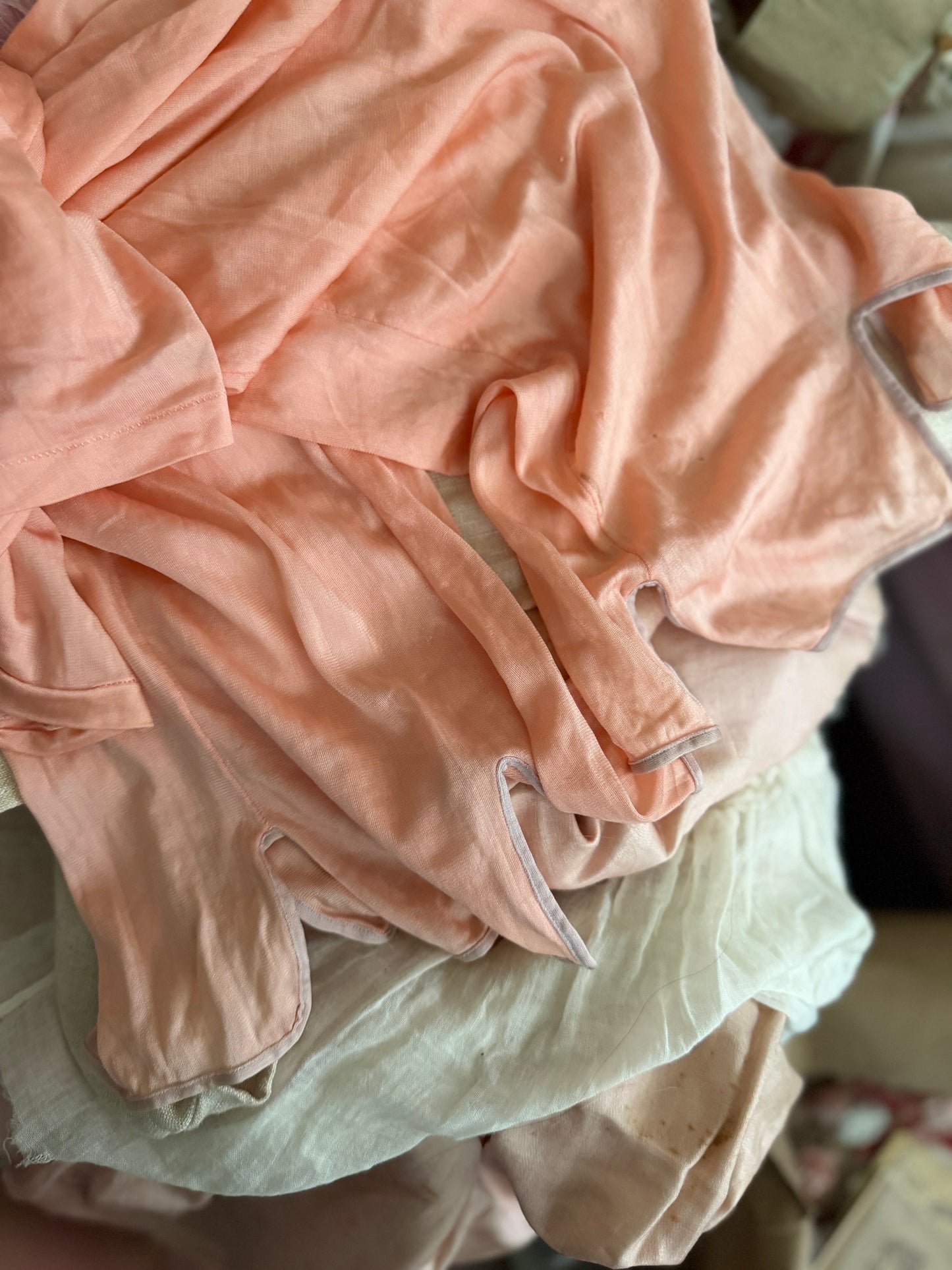 Antique Pink Silk Undergarment Pajama Pants