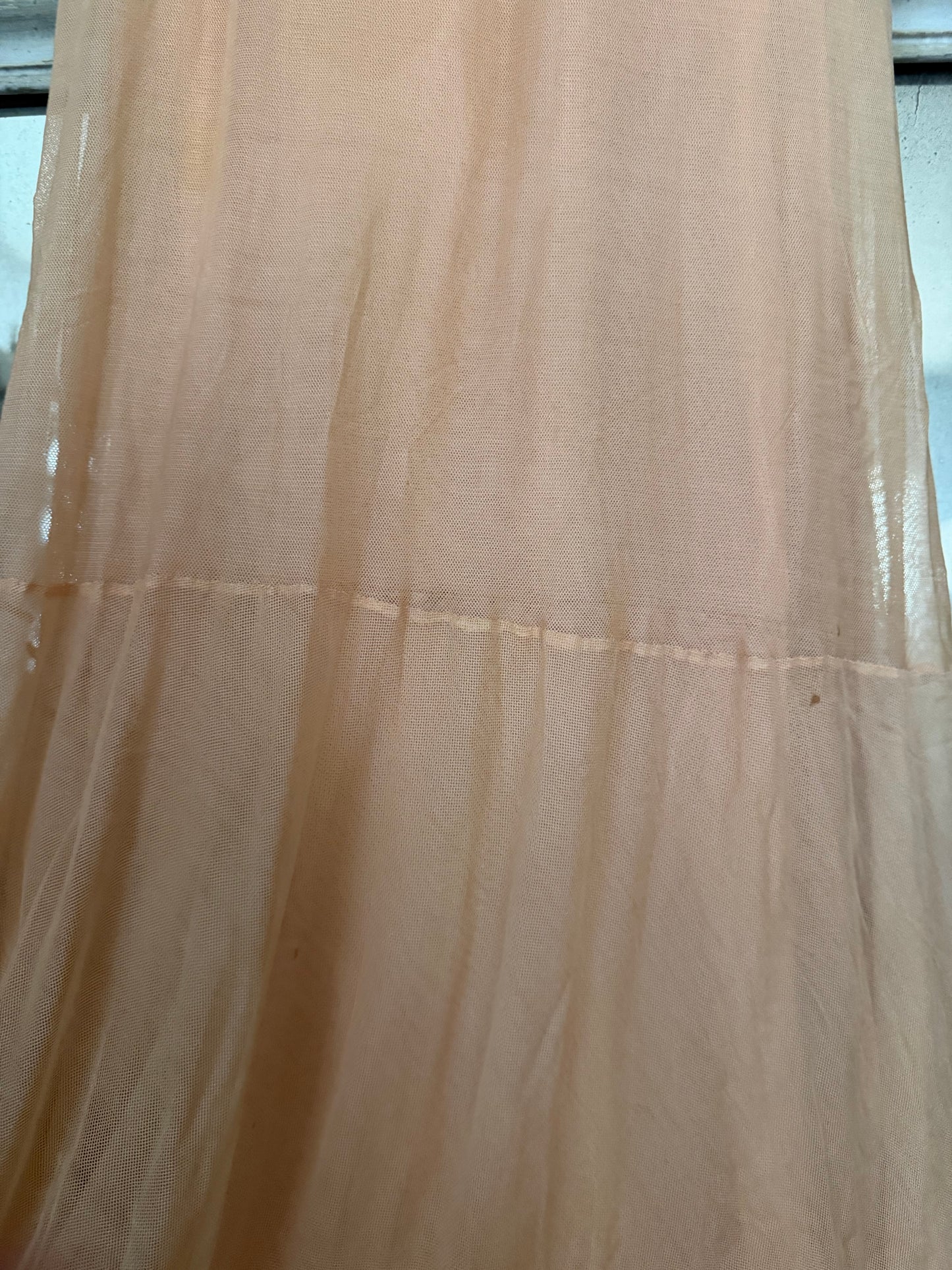 Antique Dusty Pink Net Lace Bias Cut Dress