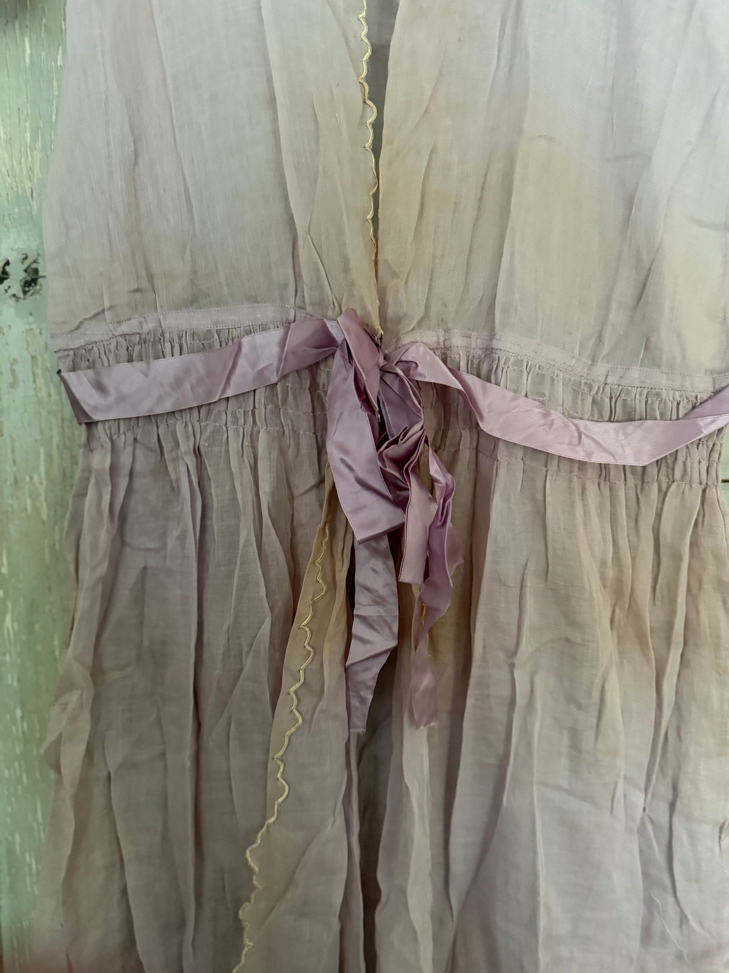 Antique Lavender Lace Ribbon Robe Gown