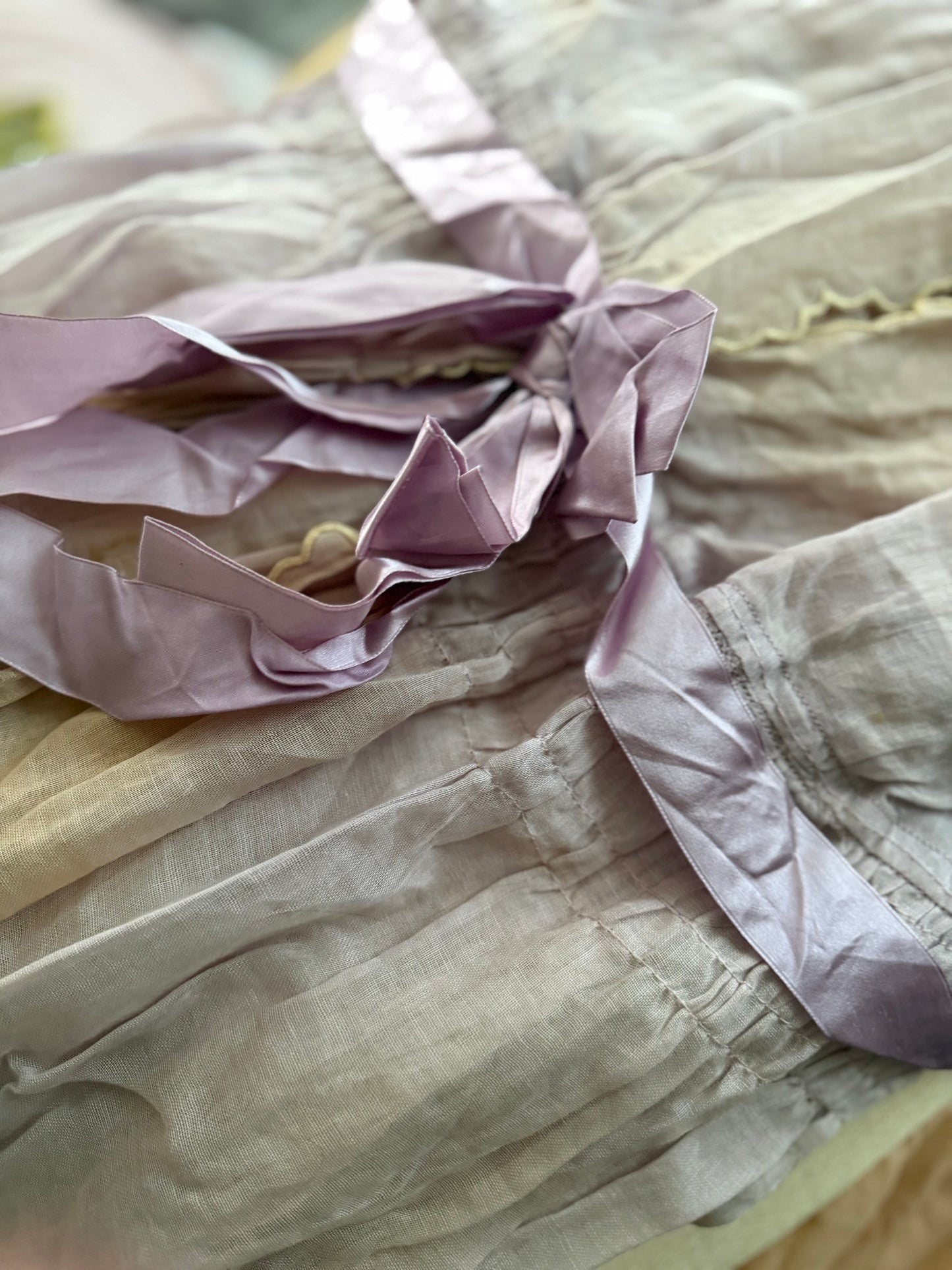 Antique Lavender Lace Ribbon Robe Gown