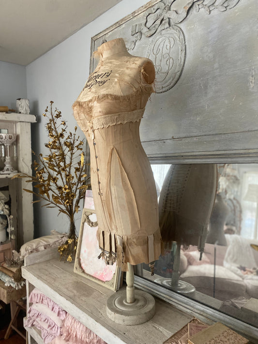 Antique Silk Corset Display Mannequin