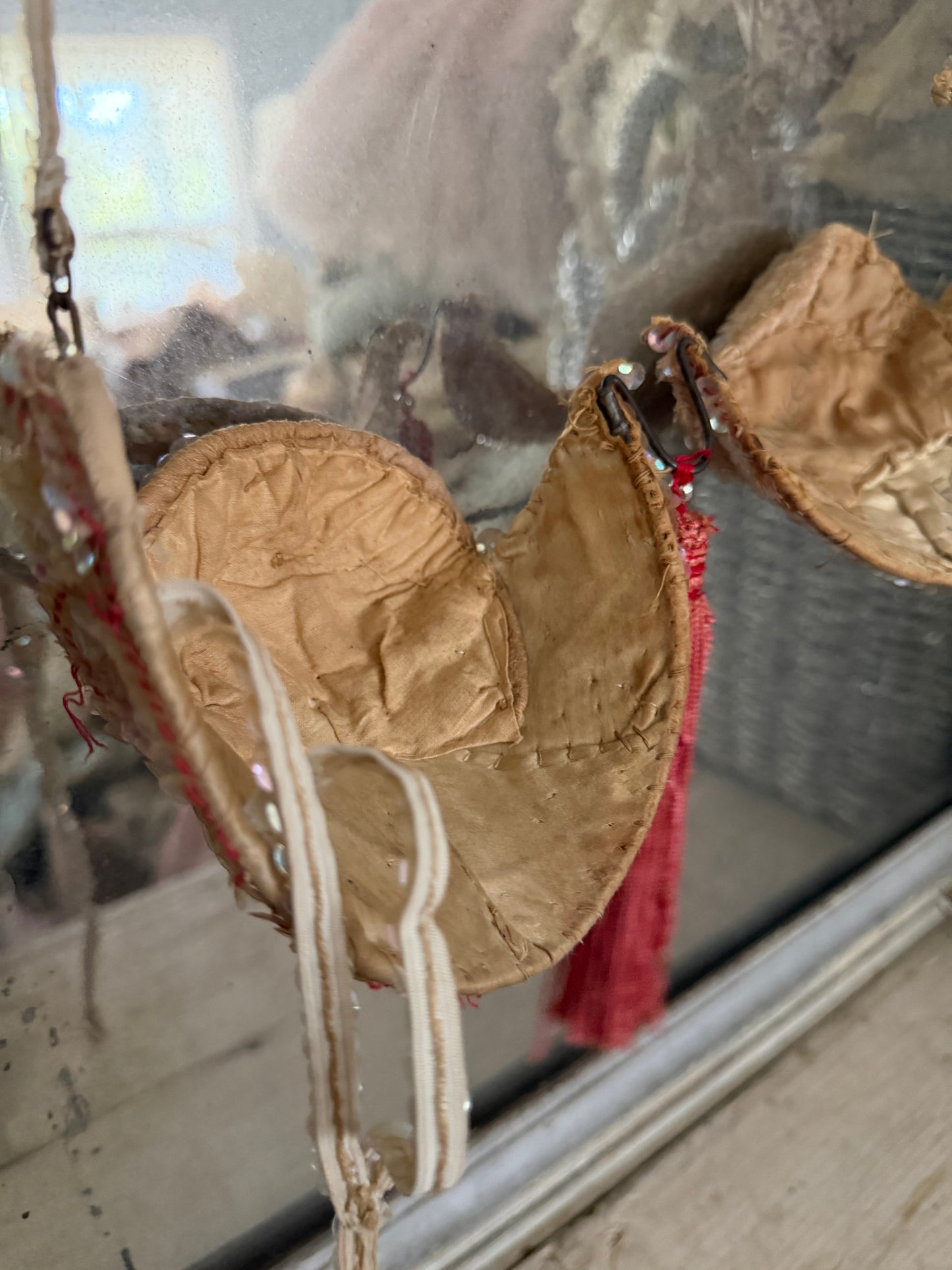 Vintage Showgirl Folies Costume Bra Rainbow Sequins