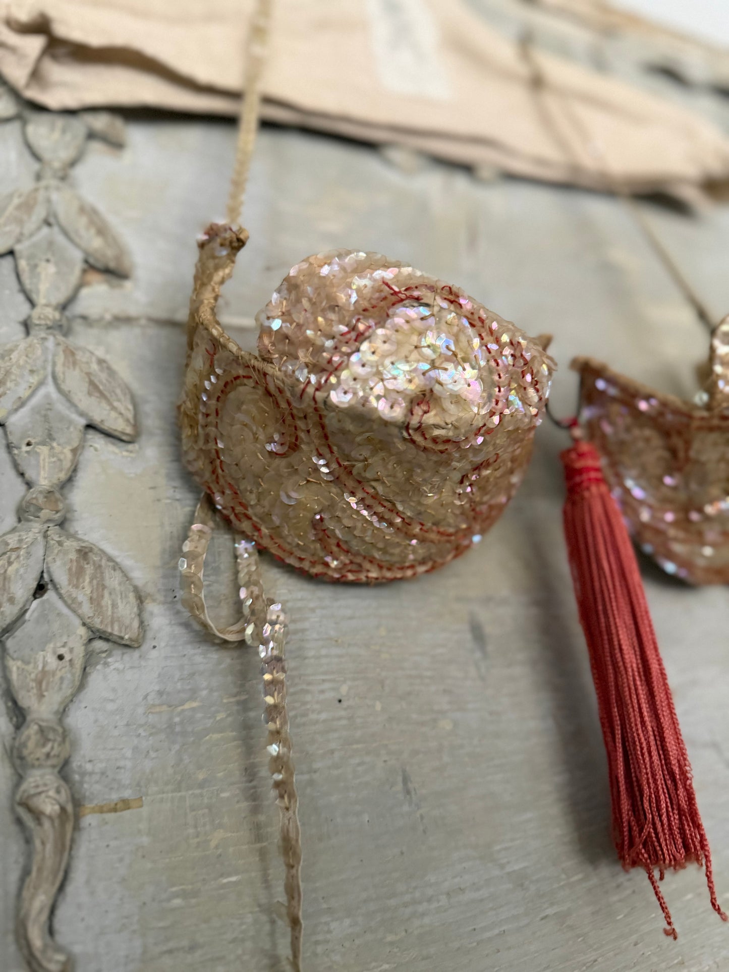 Vintage Showgirl Folies Costume Bra Rainbow Sequins