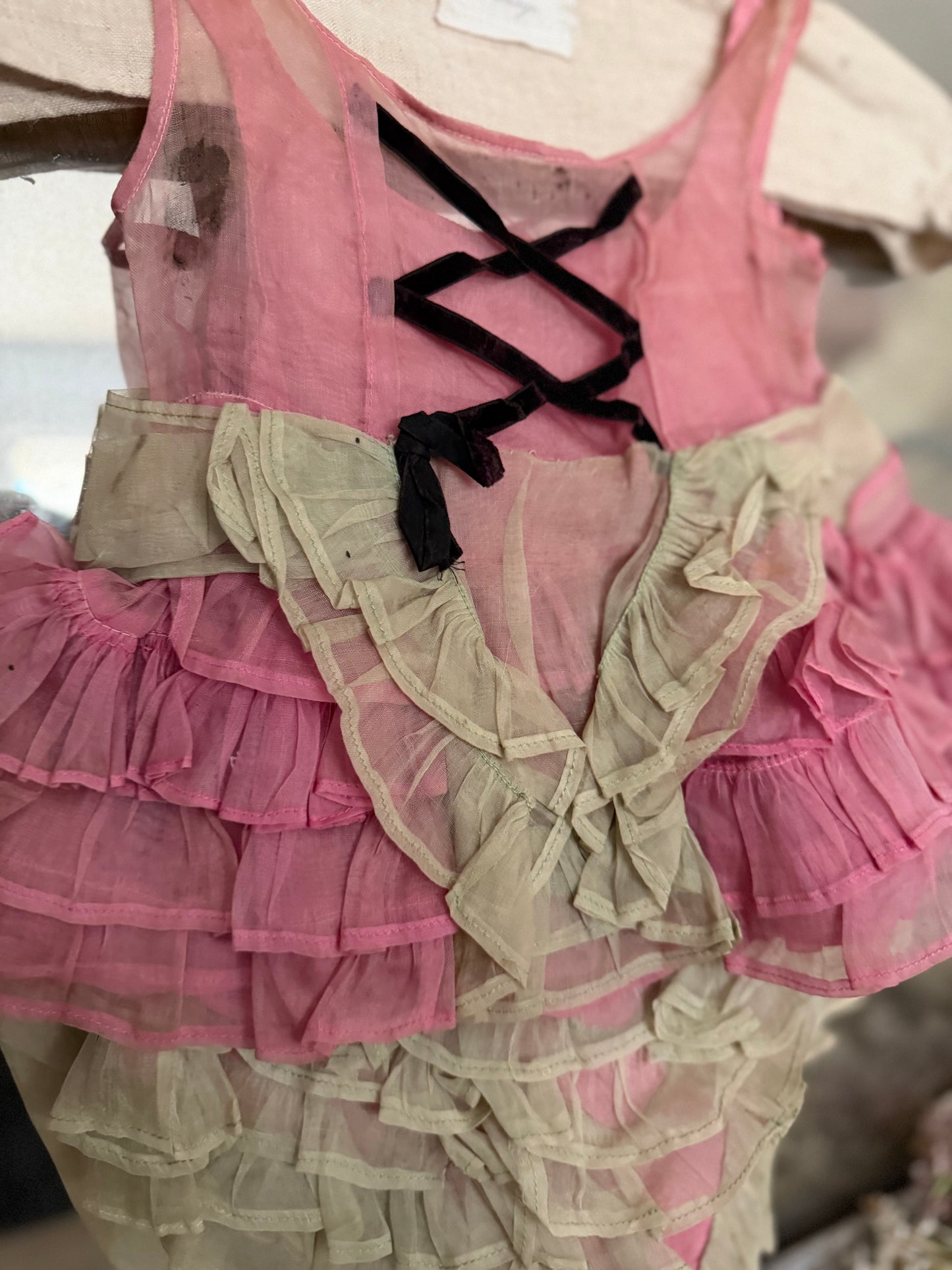 Antique Pink Ruffled Corset Childs Costume