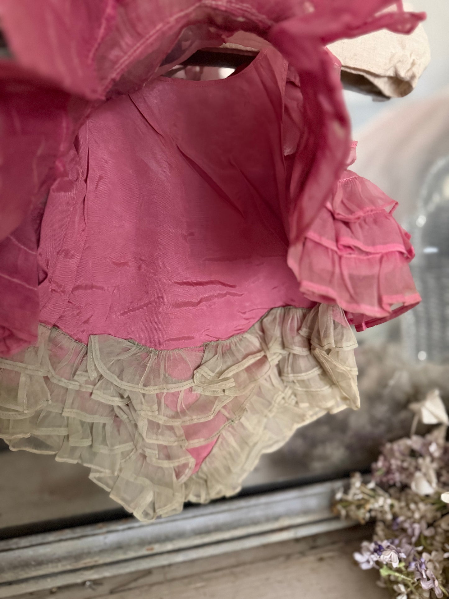 Antique Pink Ruffled Corset Childs Costume