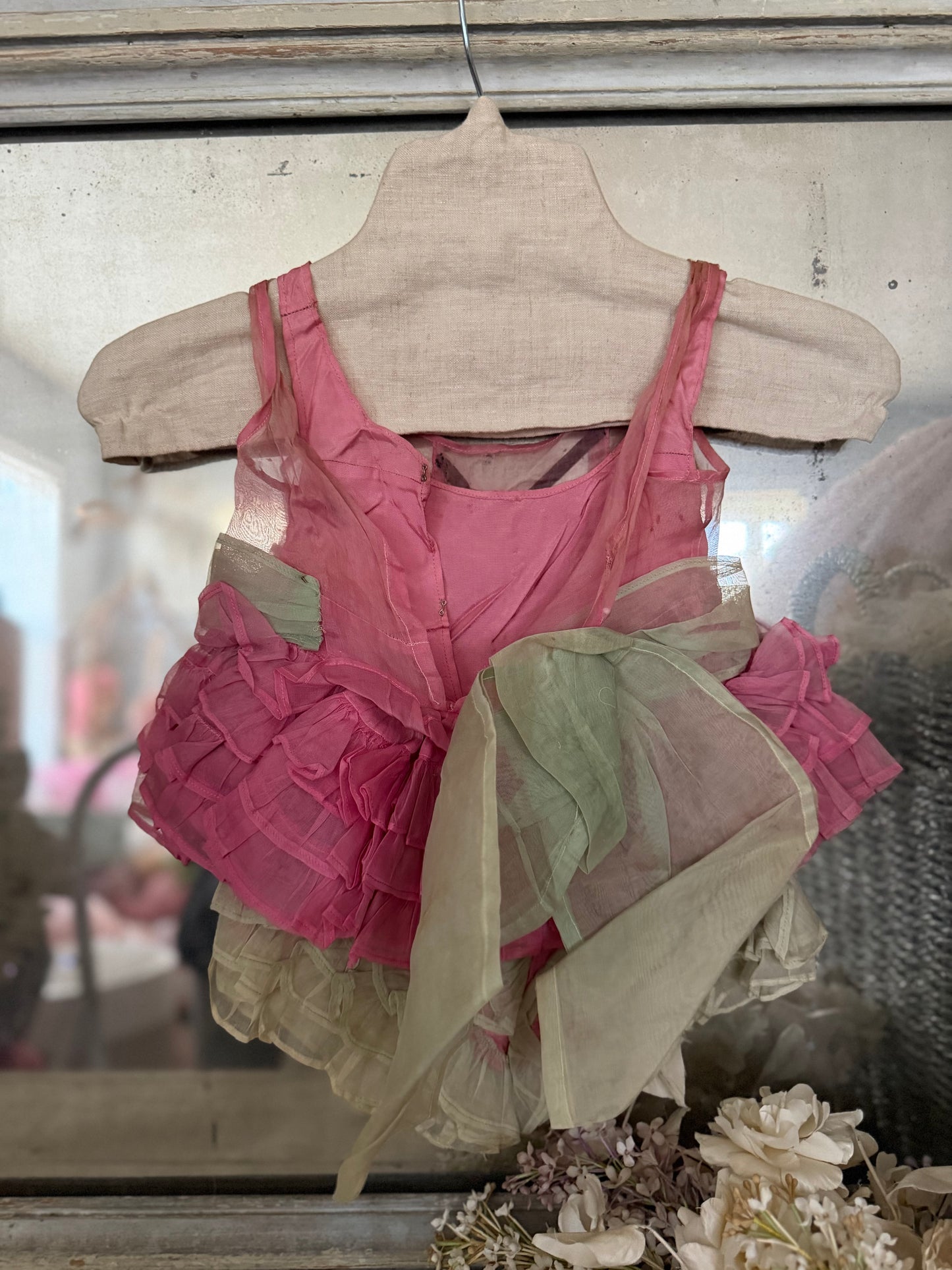 Antique Pink Ruffled Corset Childs Costume