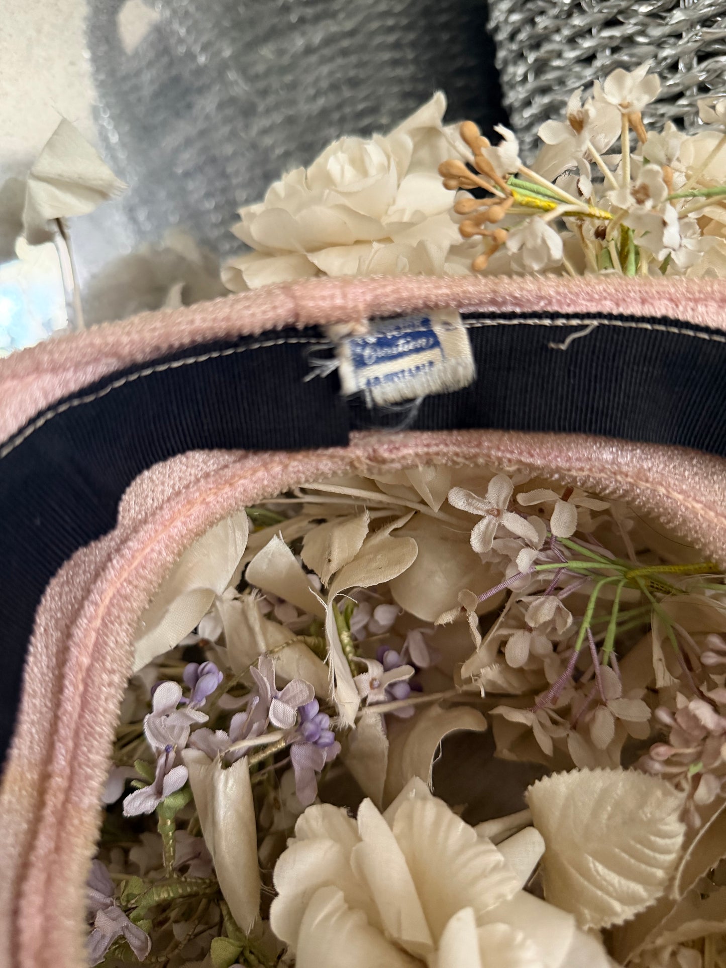 Vintage Pink Rose Millinery Lace Hat