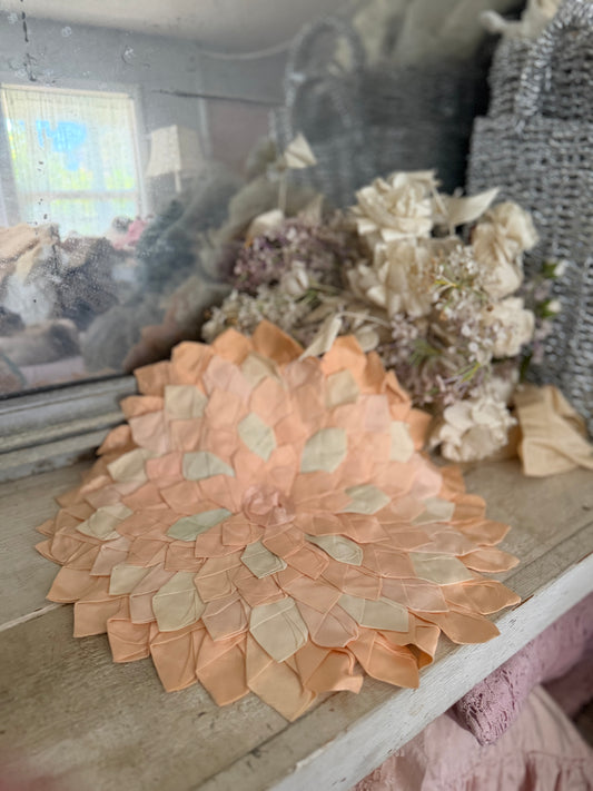 Vintage Ribbonwork Petal Peach Pillow Sham