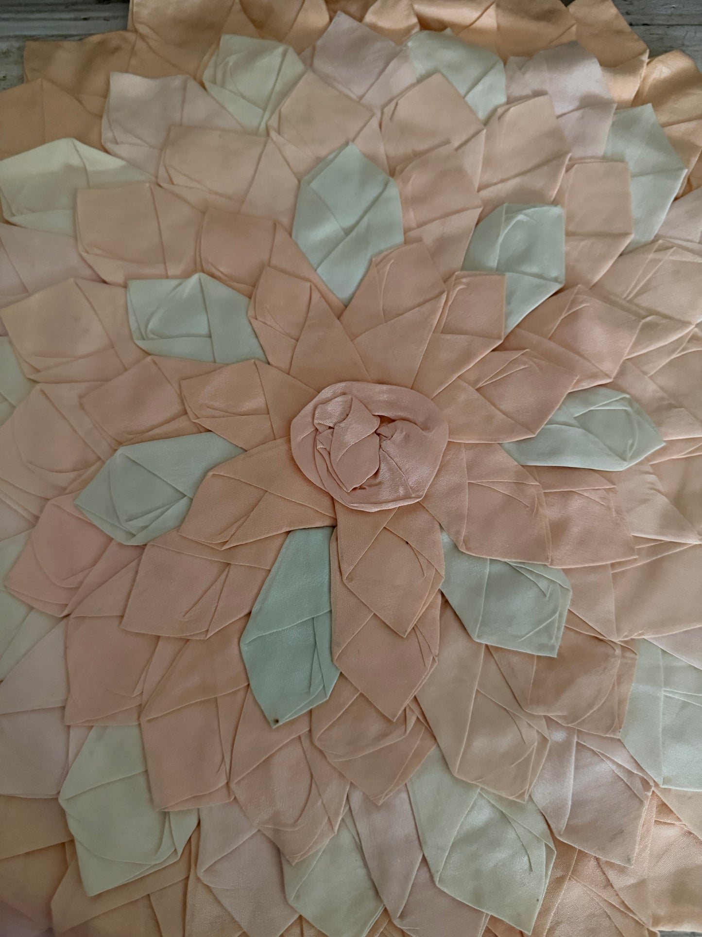 Vintage Ribbonwork Petal Peach Pillow Sham