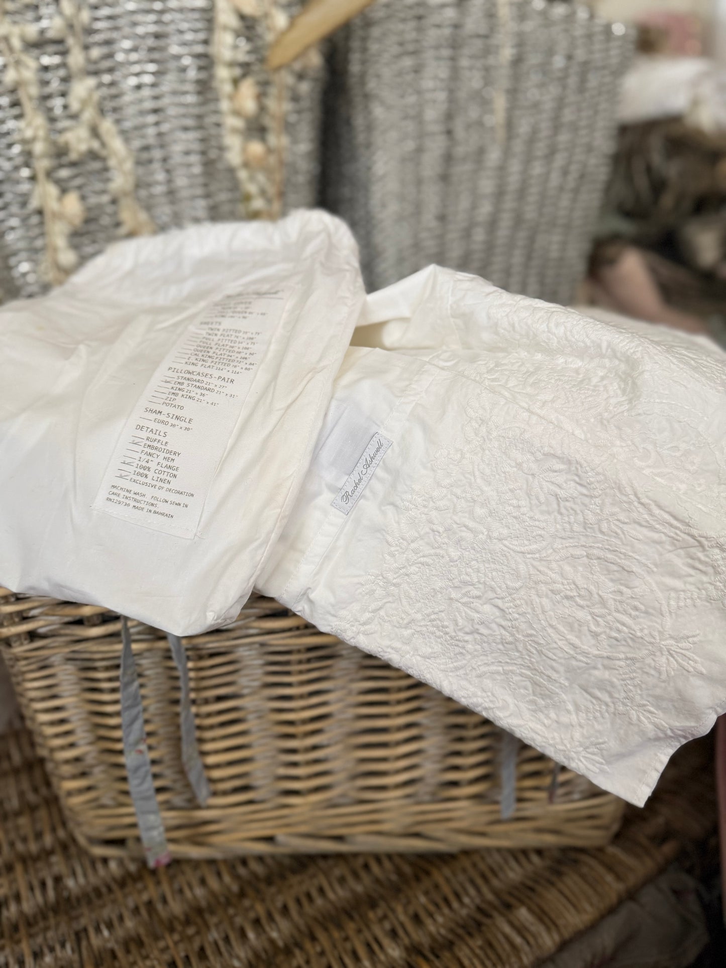 Pair RASSC Rachel Ashwell Fancy Hem Pillowcases