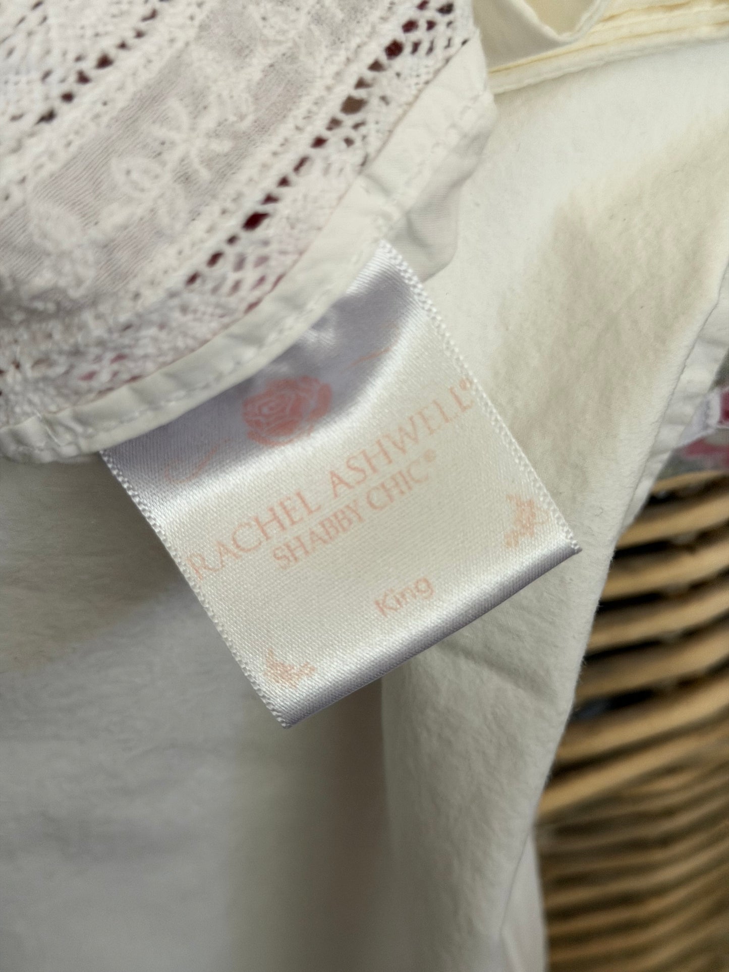 Pair RASSC Rachel Ashwell Lace Hem Pillowcases