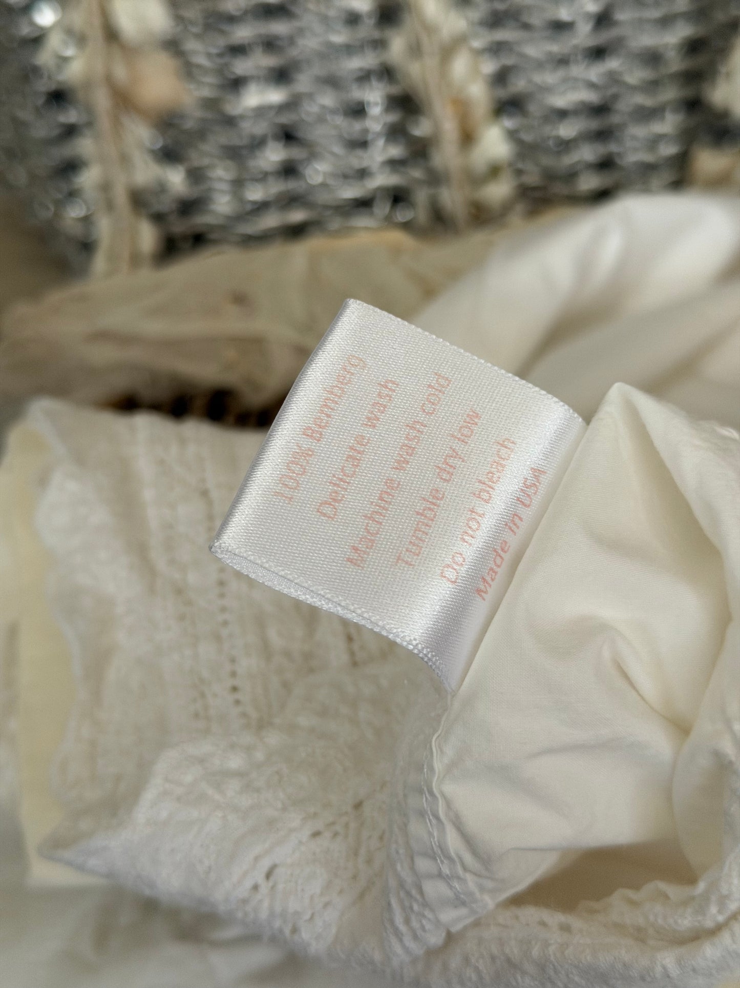 Pair RASSC Rachel Ashwell Lace Hem Pillowcases