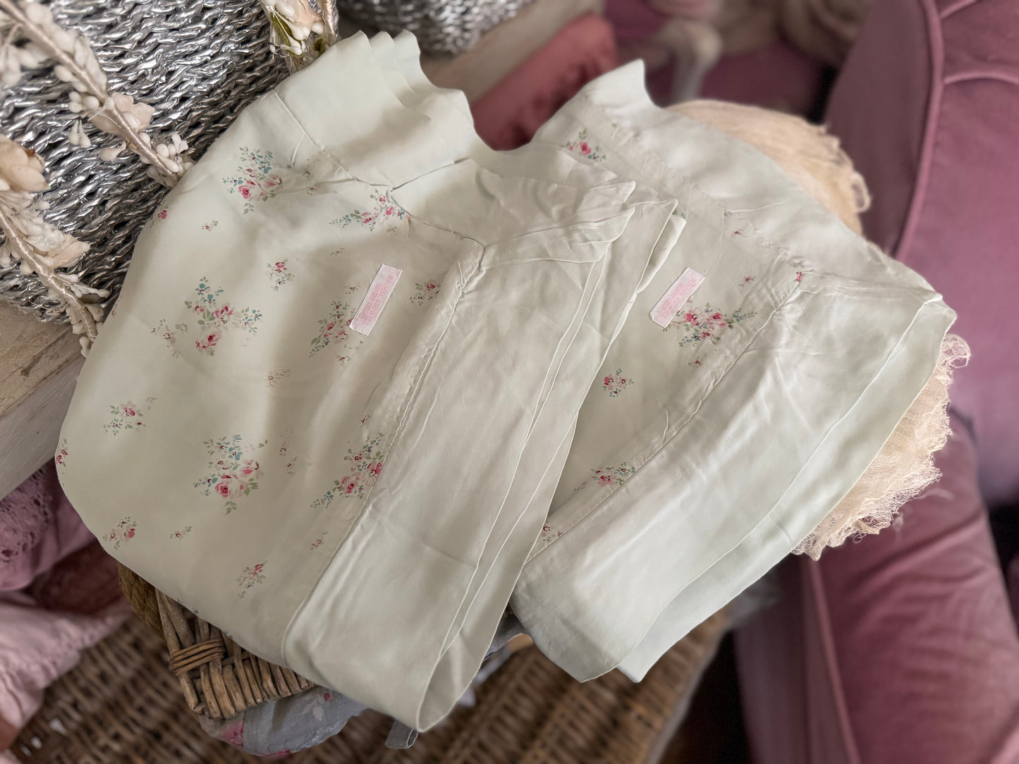 Pair RASSC Rachel Ashwell Bemberg Grace Pillow Shams
