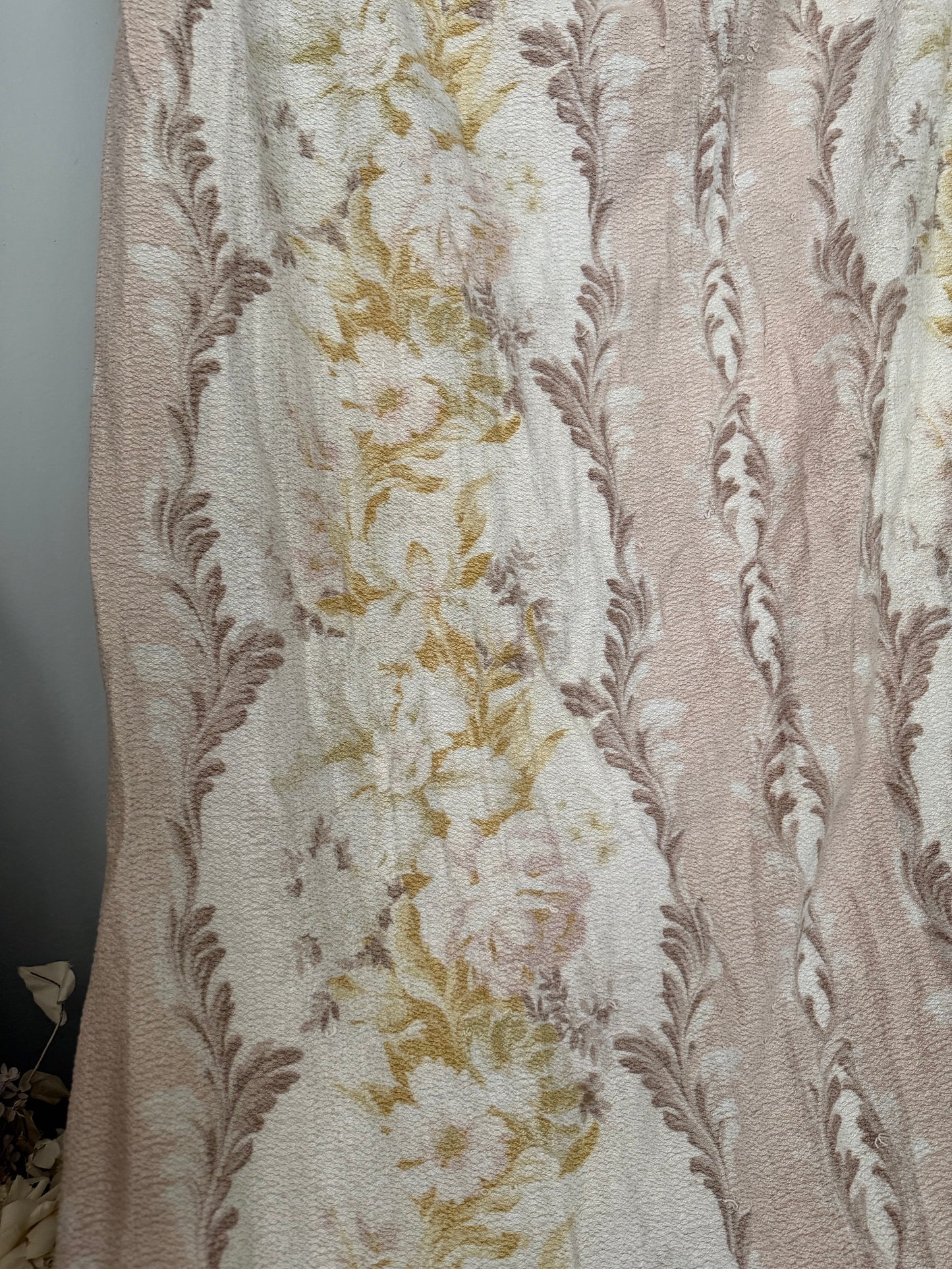 Vintage Shabby Chic Pastel Fabric Curtain Panel