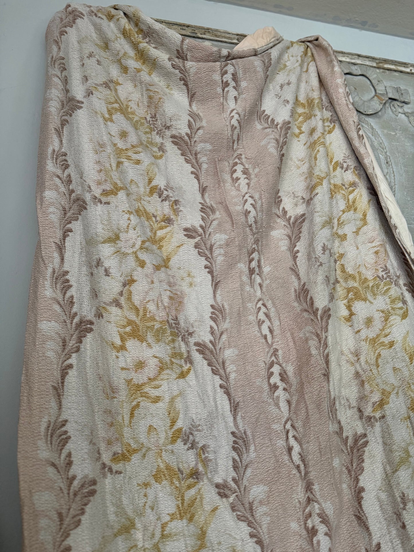 Vintage Shabby Chic Pastel Fabric Curtain Panel