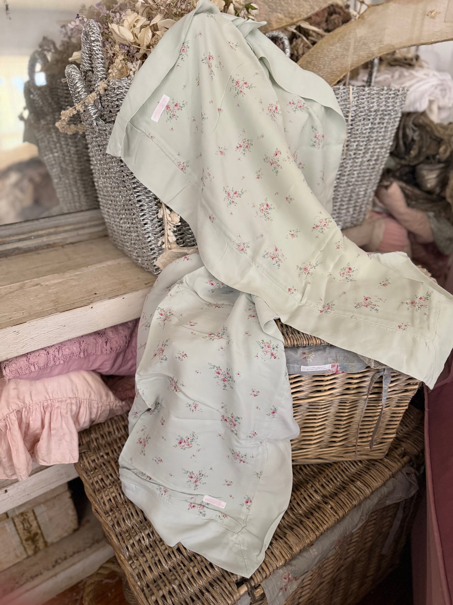 Pair RASSC Rachel Ashwell Bemberg Grace Pillow Shams