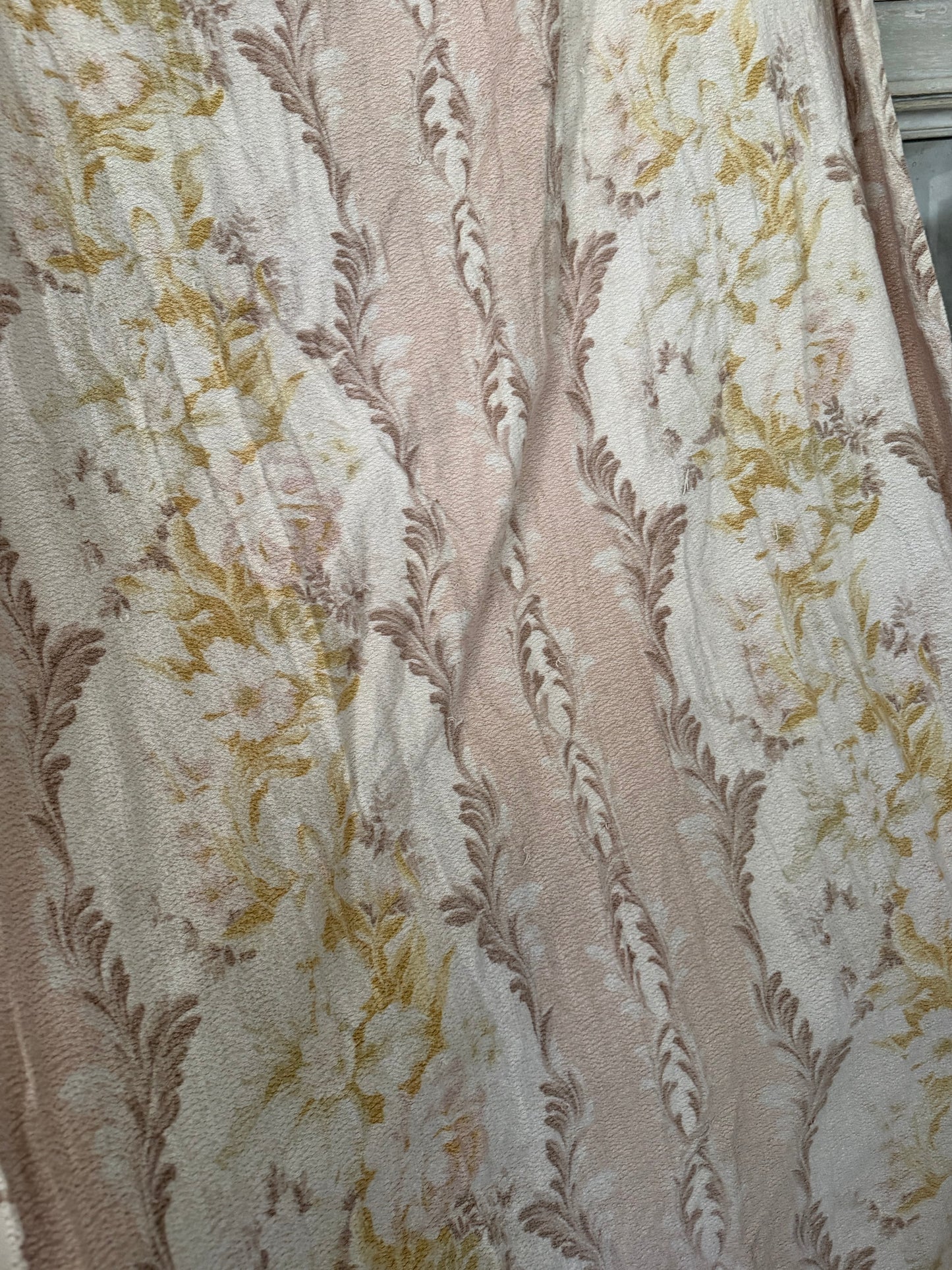 Vintage Shabby Chic Pastel Fabric Curtain Panel