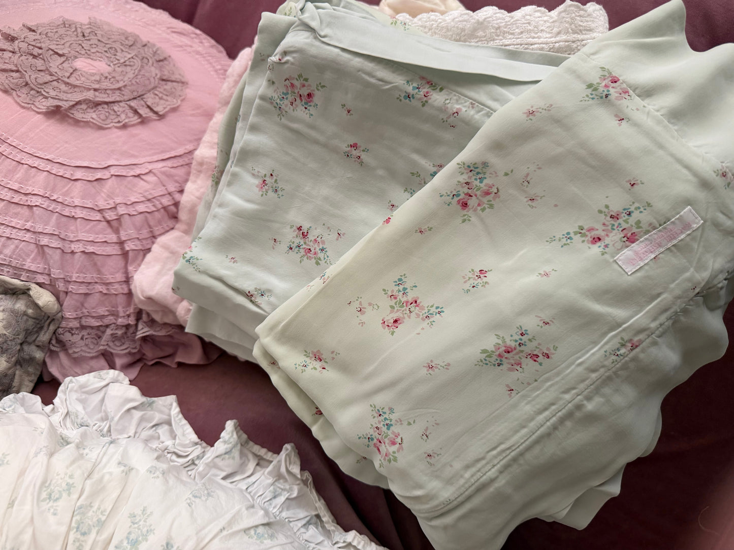 Pair RASSC Rachel Ashwell Bemberg Grace Pillow Shams