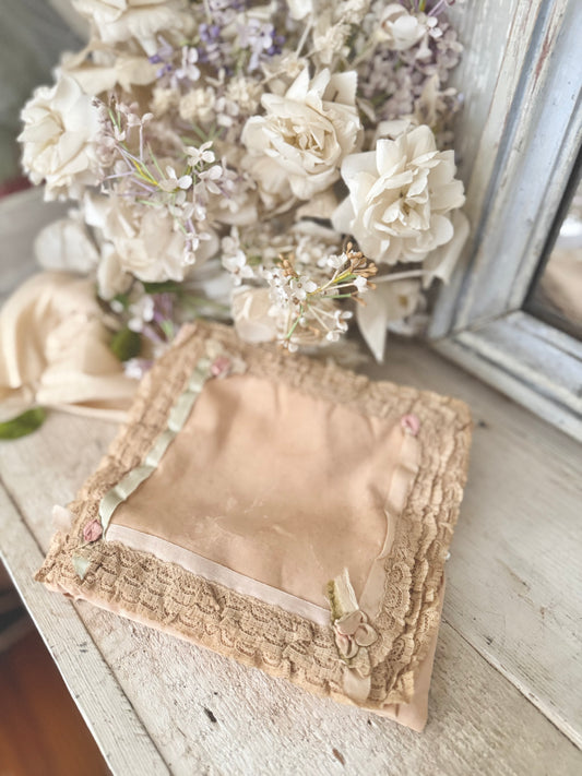 Antique Ribbonwork Lace Pouch Holder