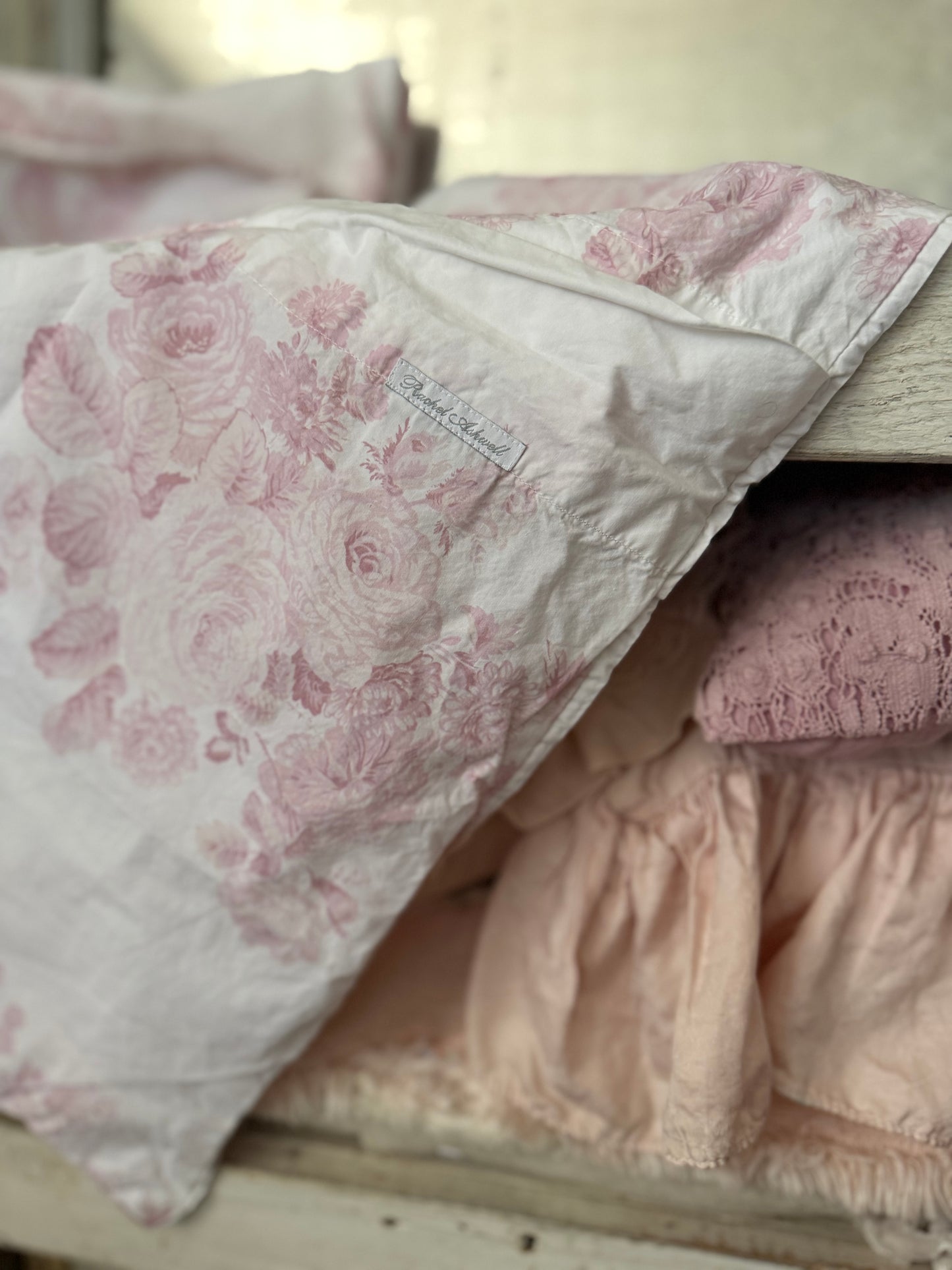 Rachel Ashwell RASSC Pink Shadow Rose Euro Sham