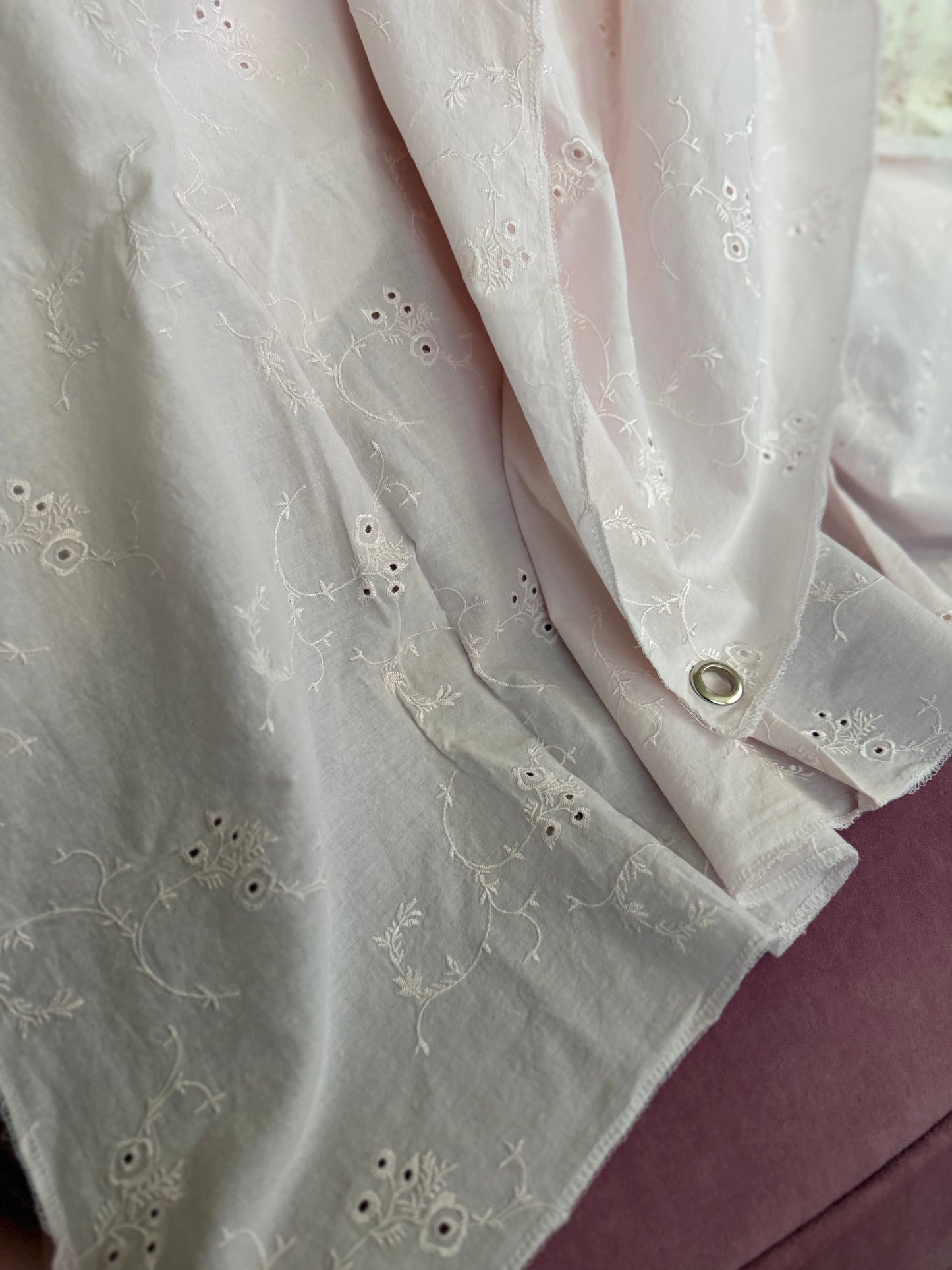 Store Sample RASSC Rachel Ashwell Pink Embroidered Fabric