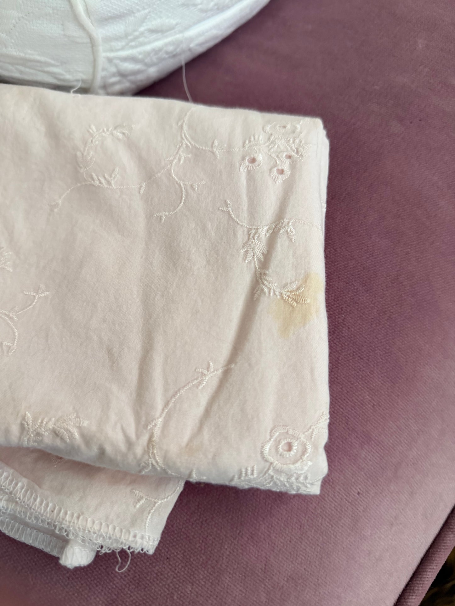 Store Sample RASSC Rachel Ashwell Pink Embroidered Fabric