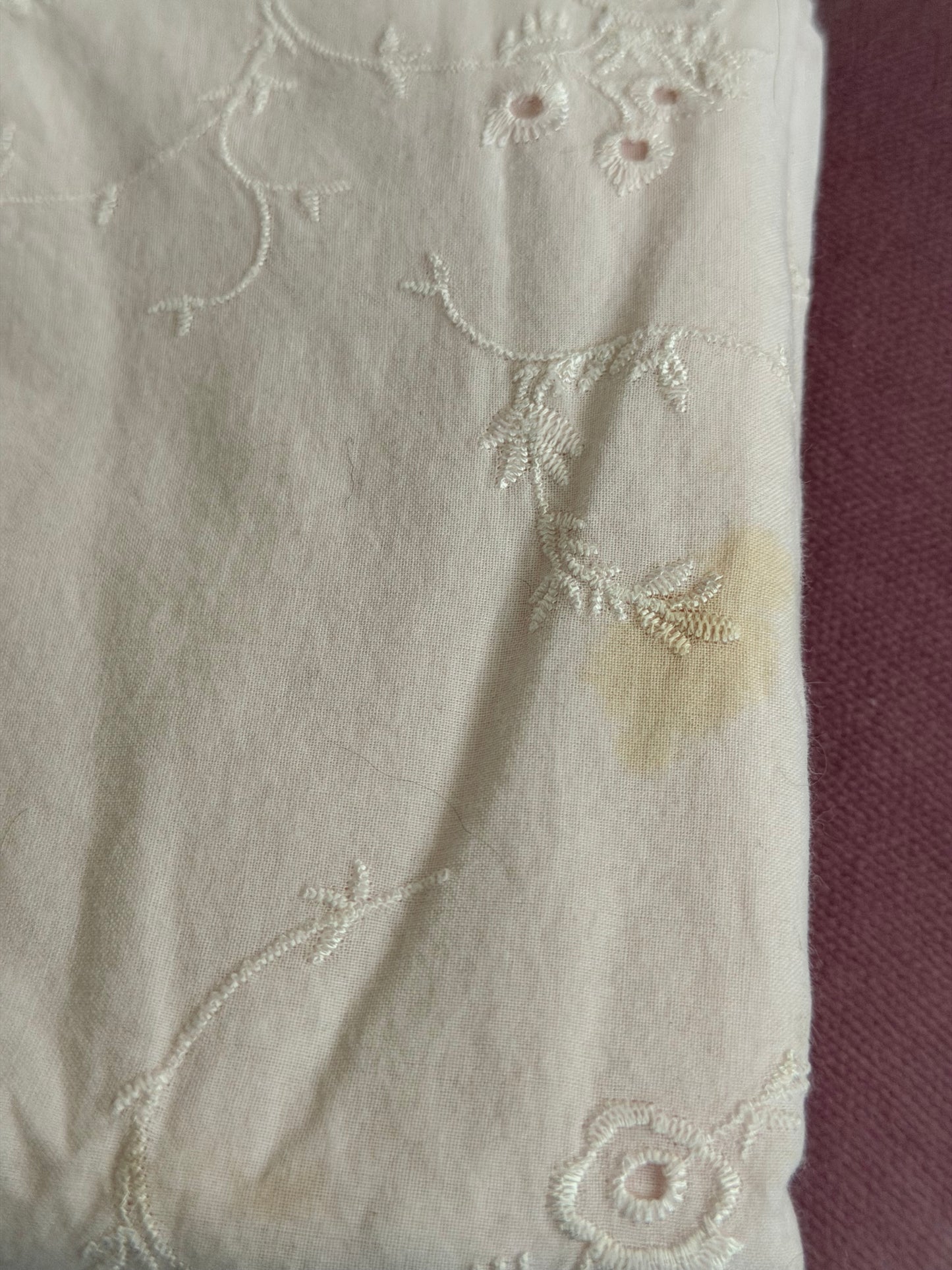 Store Sample RASSC Rachel Ashwell Pink Embroidered Fabric