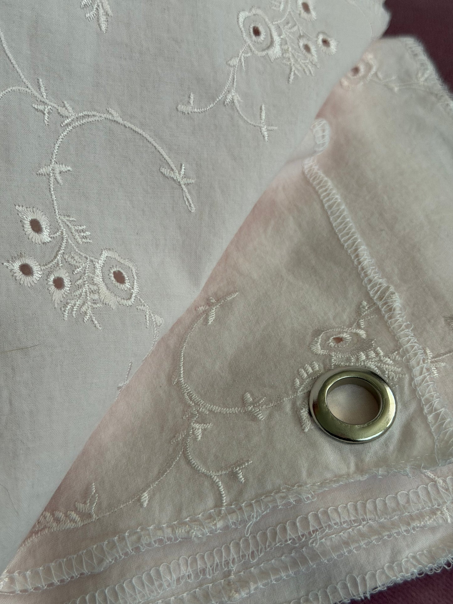 Store Sample RASSC Rachel Ashwell Pink Embroidered Fabric