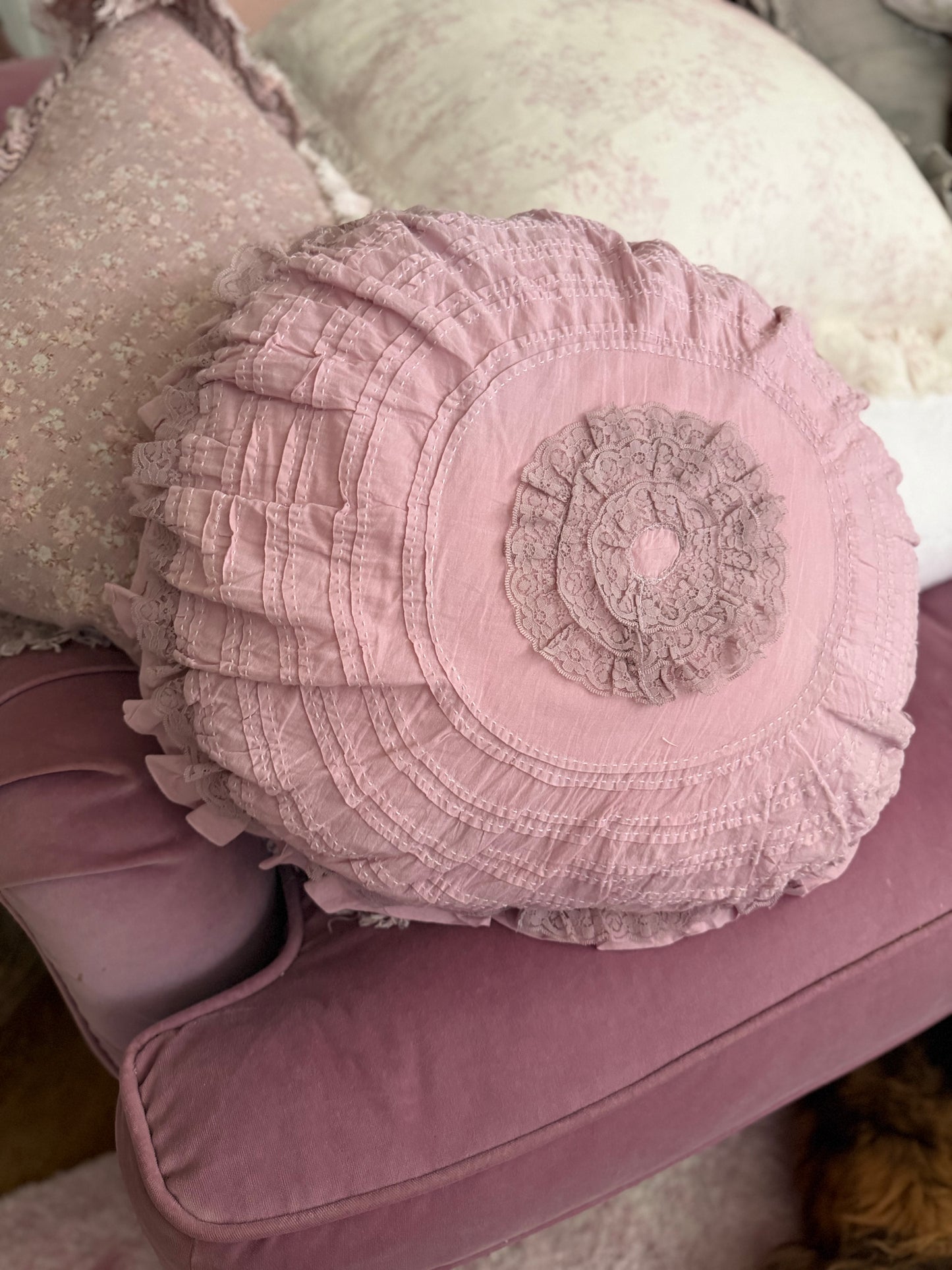 RARE Discontinued Rachel Ashwell Dusty Pink Petticoat Pillow
