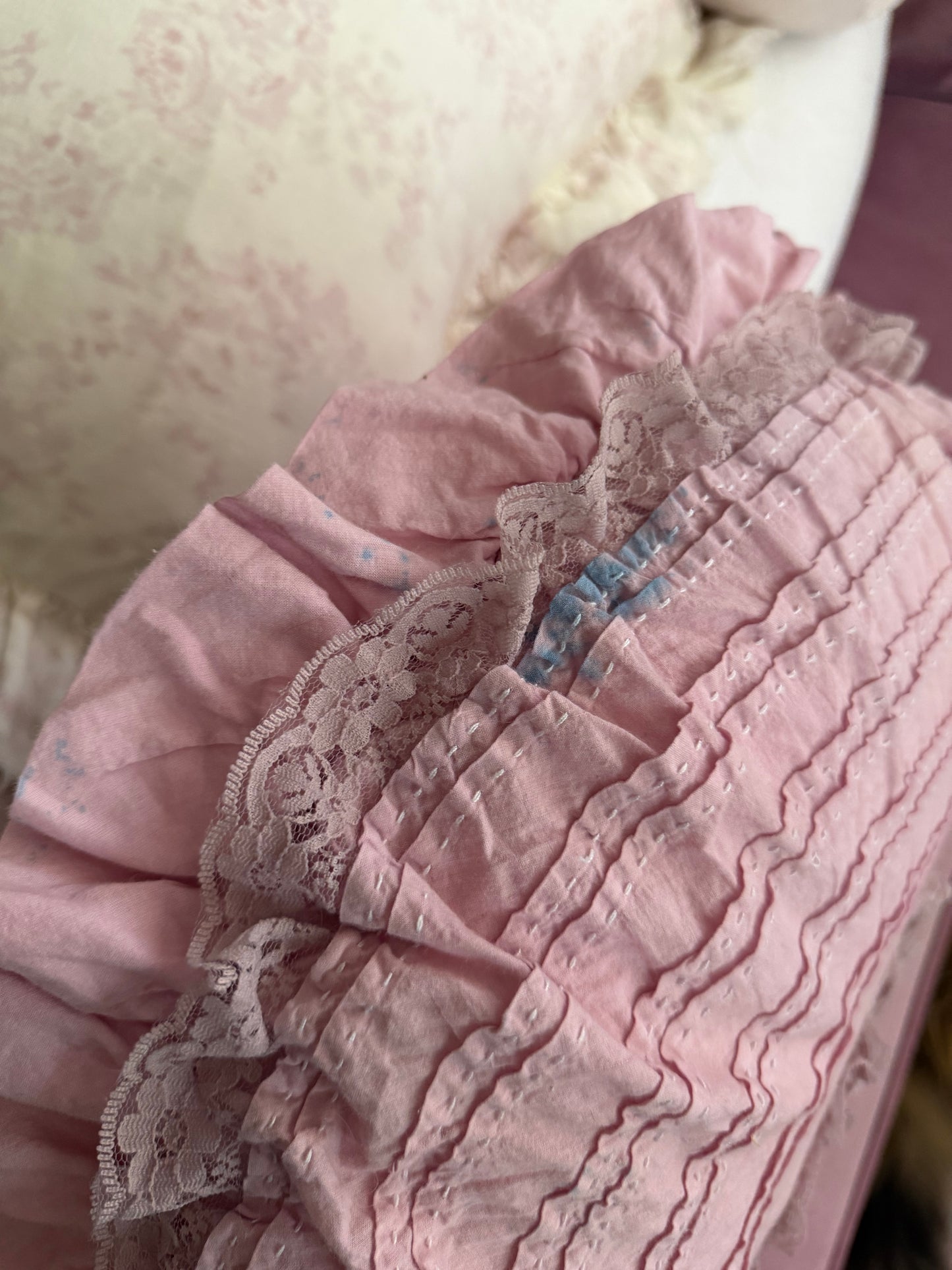 RARE Discontinued Rachel Ashwell Dusty Pink Petticoat Pillow
