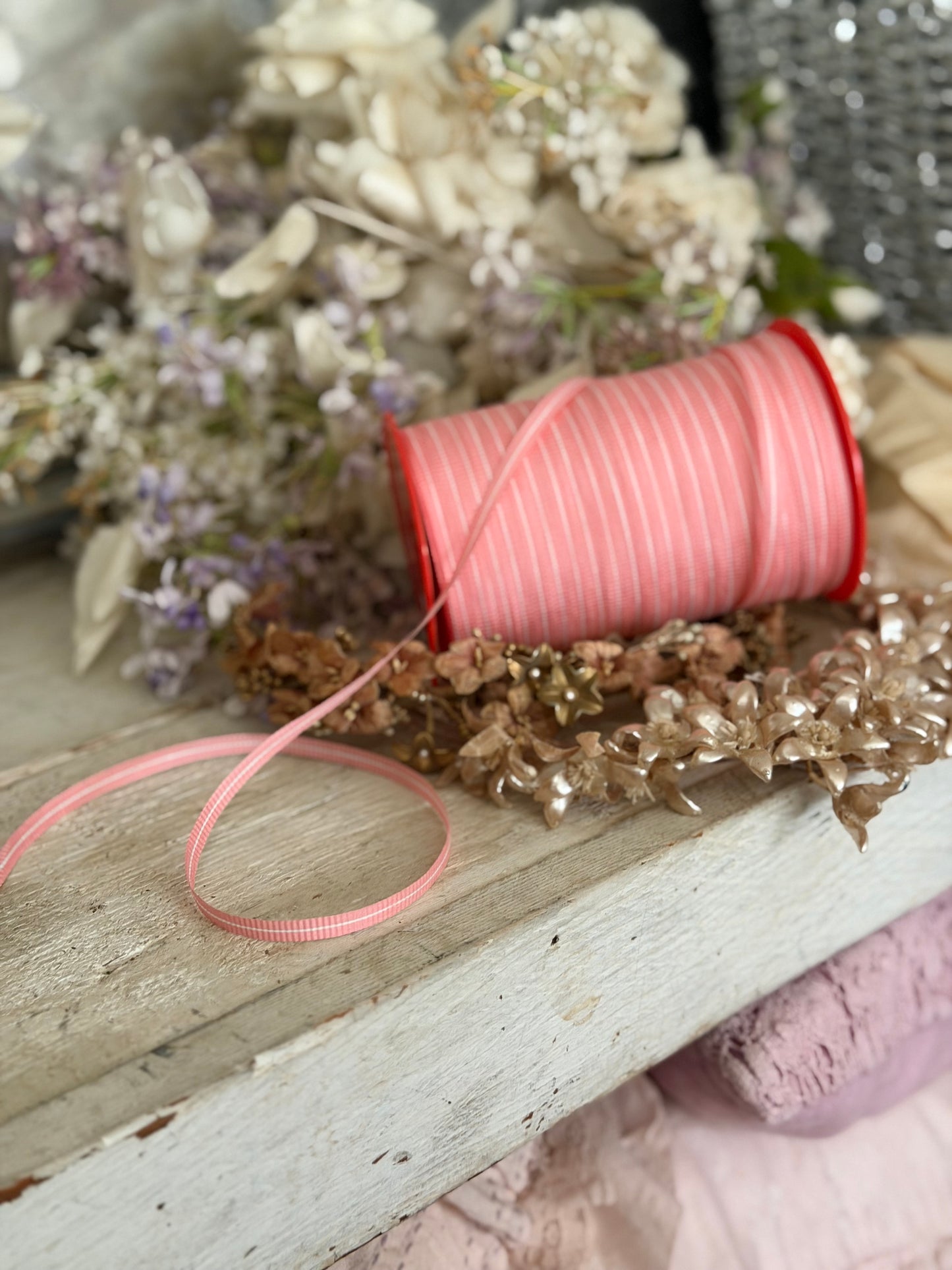 Vintage Pink Curling Ribbon