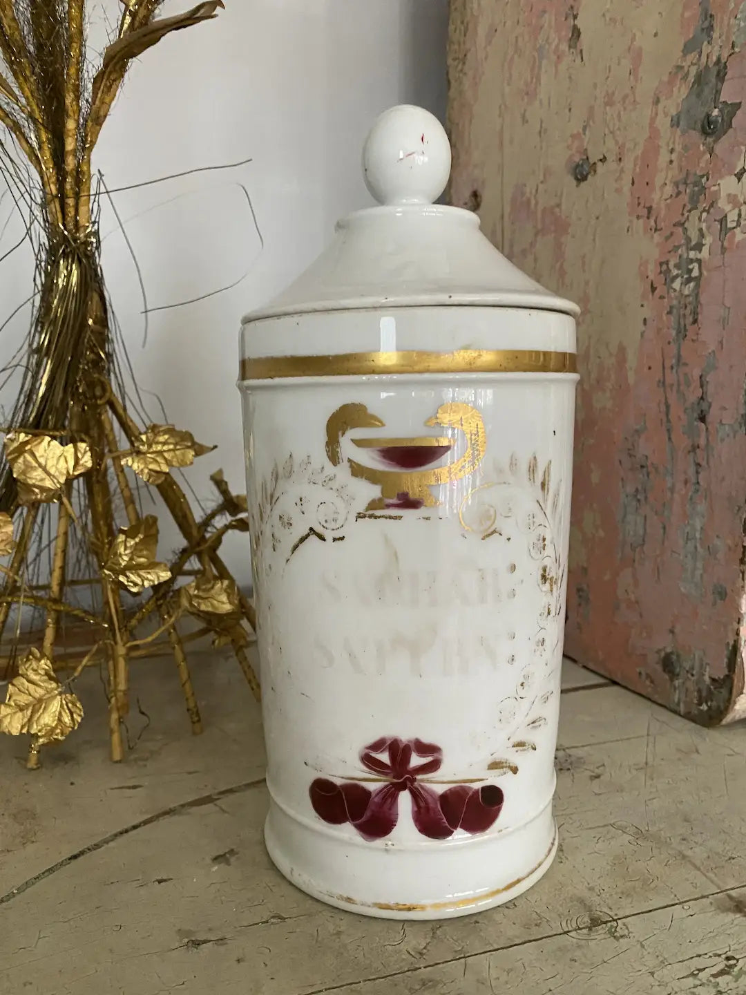 Antique French Lidded Apothecary Jar