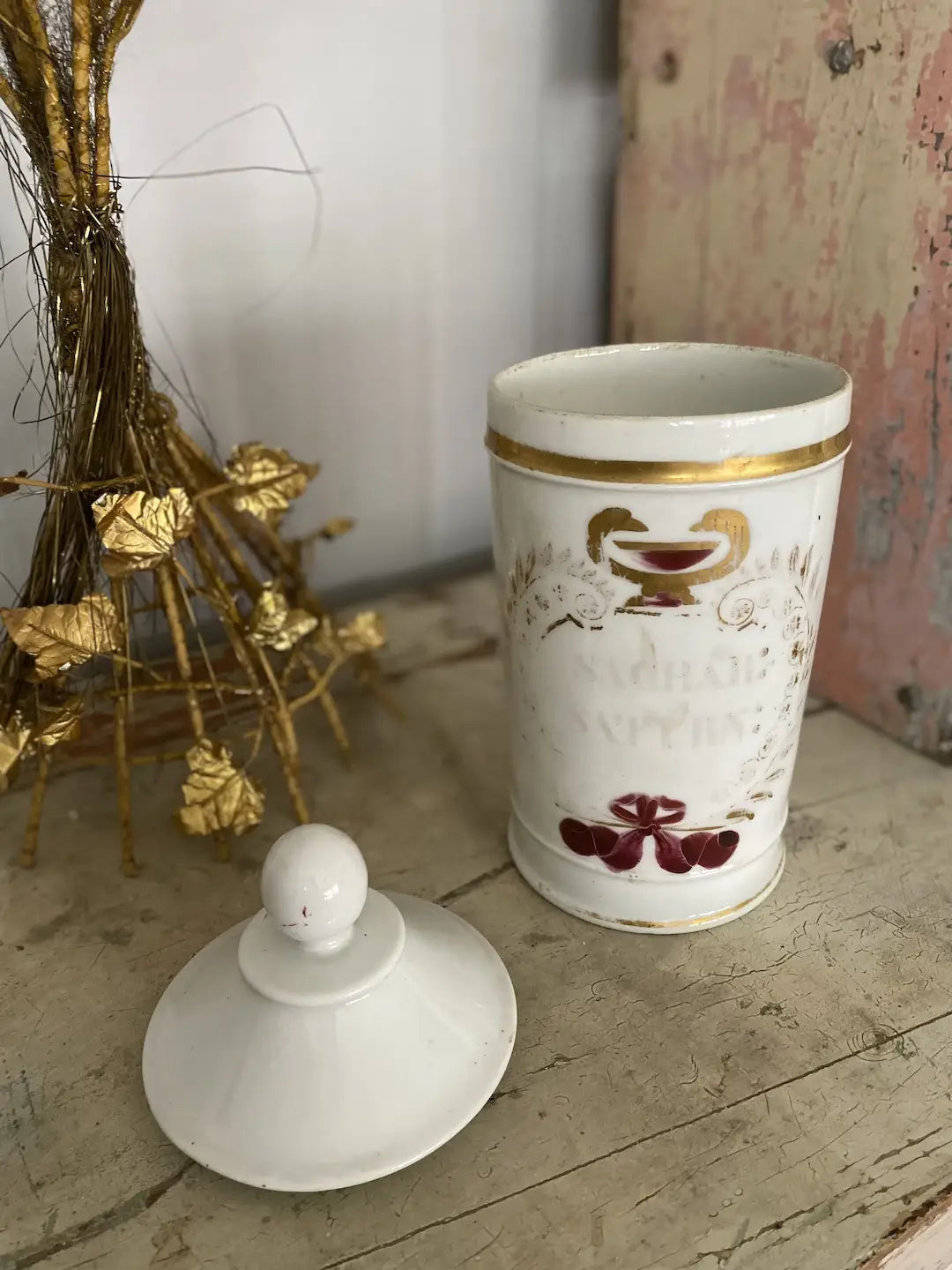 Antique French Lidded Apothecary Jar