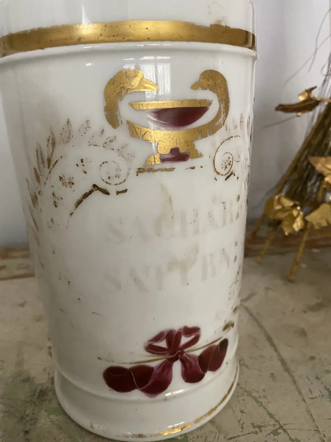 Antique French Lidded Apothecary Jar