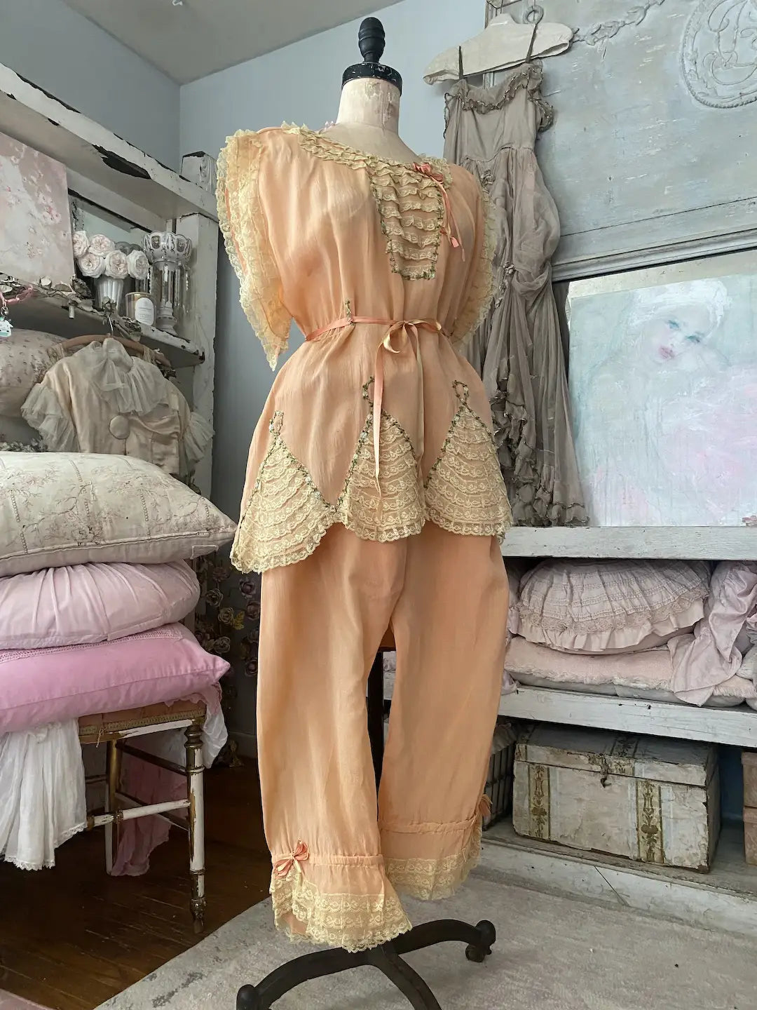 RARE Antique c1920's Pajama Set