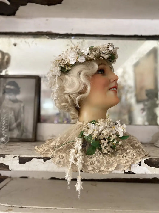 Antique French Bridal Set Wedding Headdress & Corsage