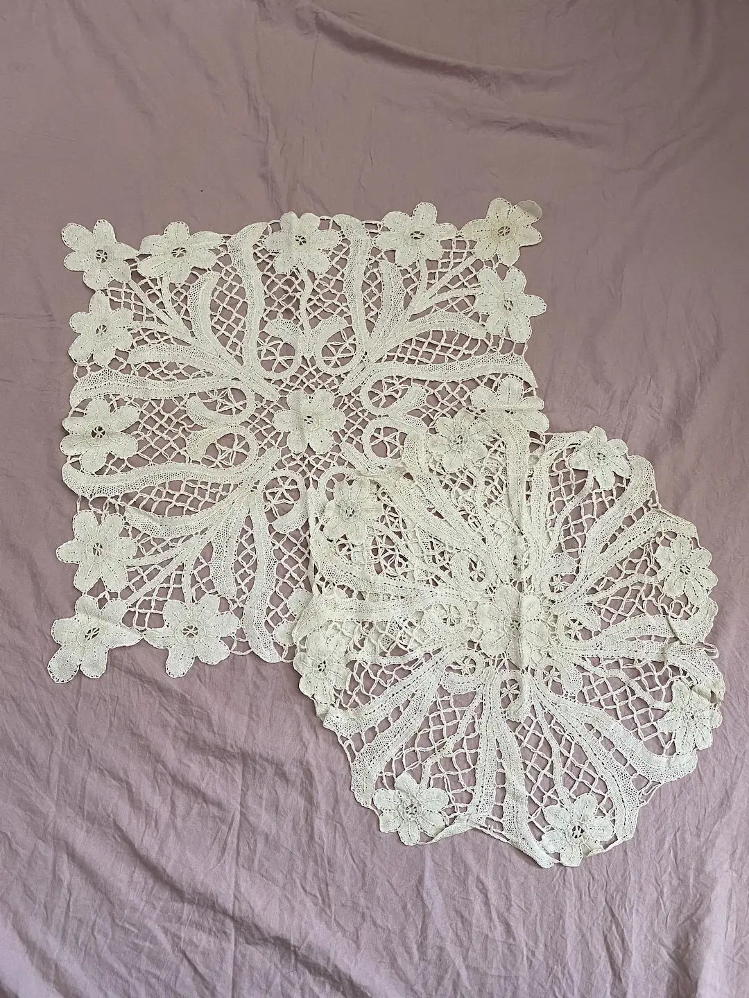 Pair Antique Lace Doilies