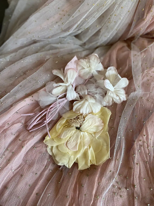 Pair Vintage Millinery Flowers