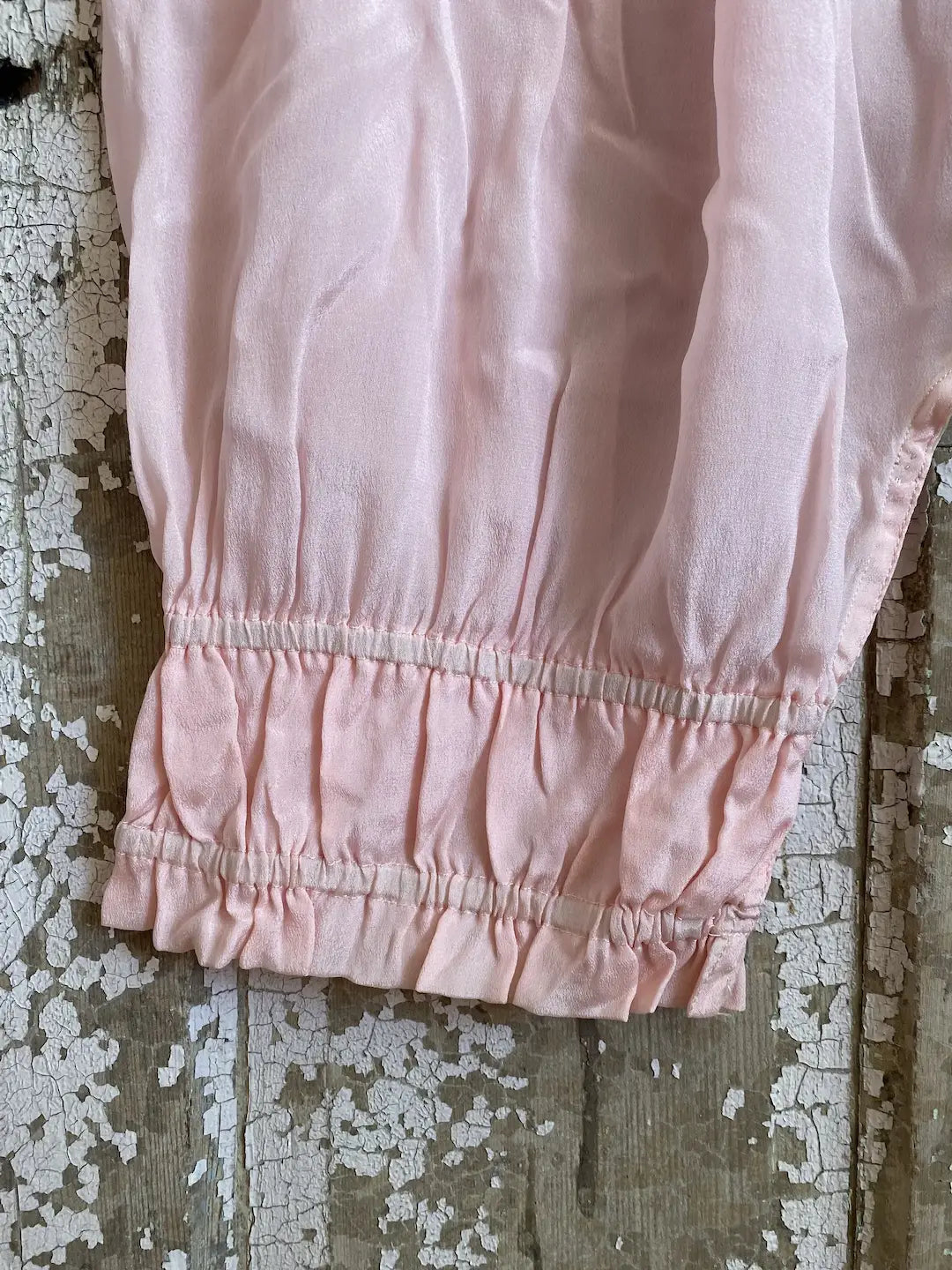 RARE Plus Size Antique Pink Silk Romper Lace Pantaloons