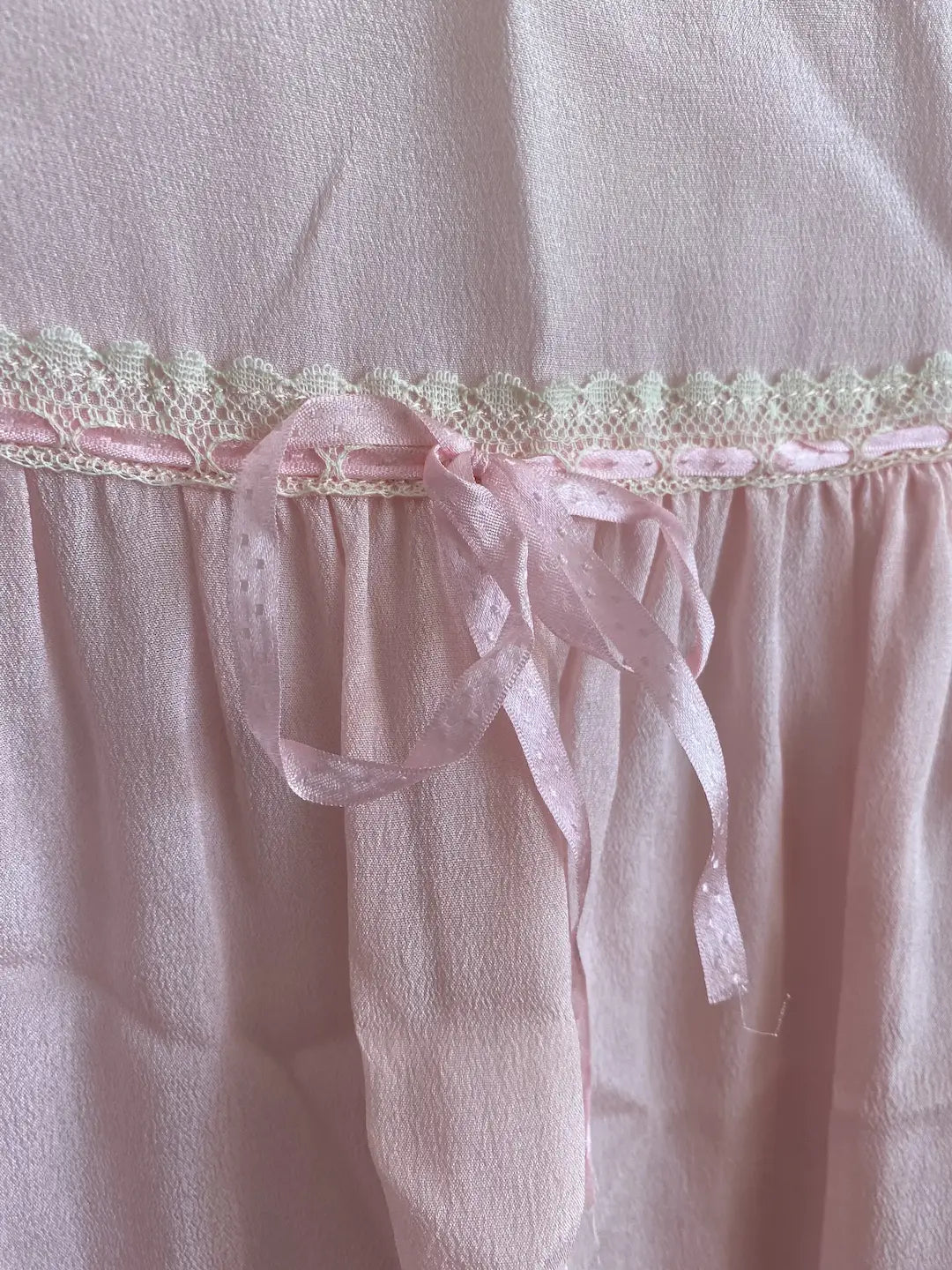 RARE Plus Size Antique Pink Silk Romper Lace Pantaloons