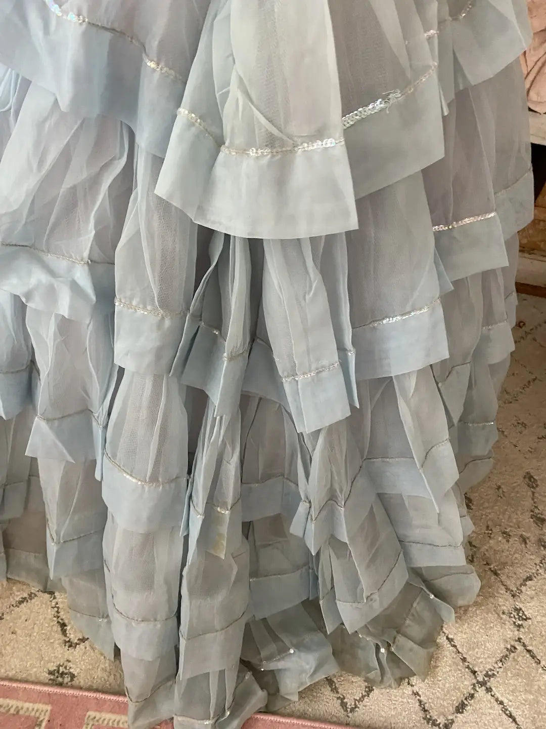 Vintage Blue Ballet Theater Costume Skirt