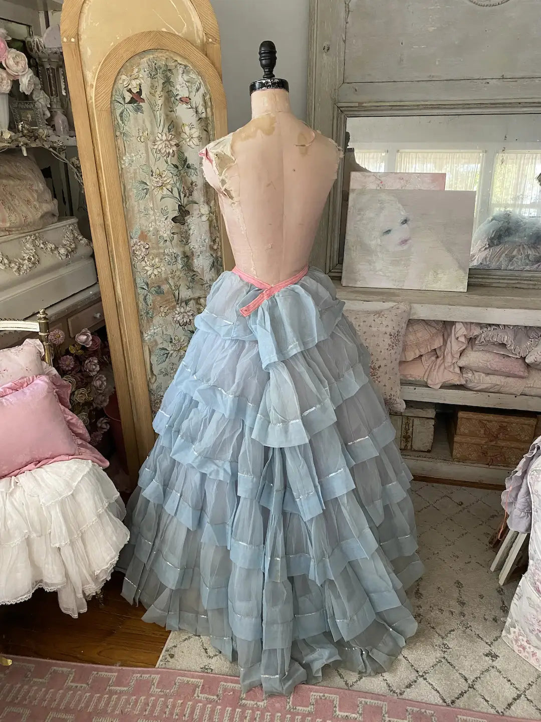 Vintage Blue Ballet Theater Costume Skirt