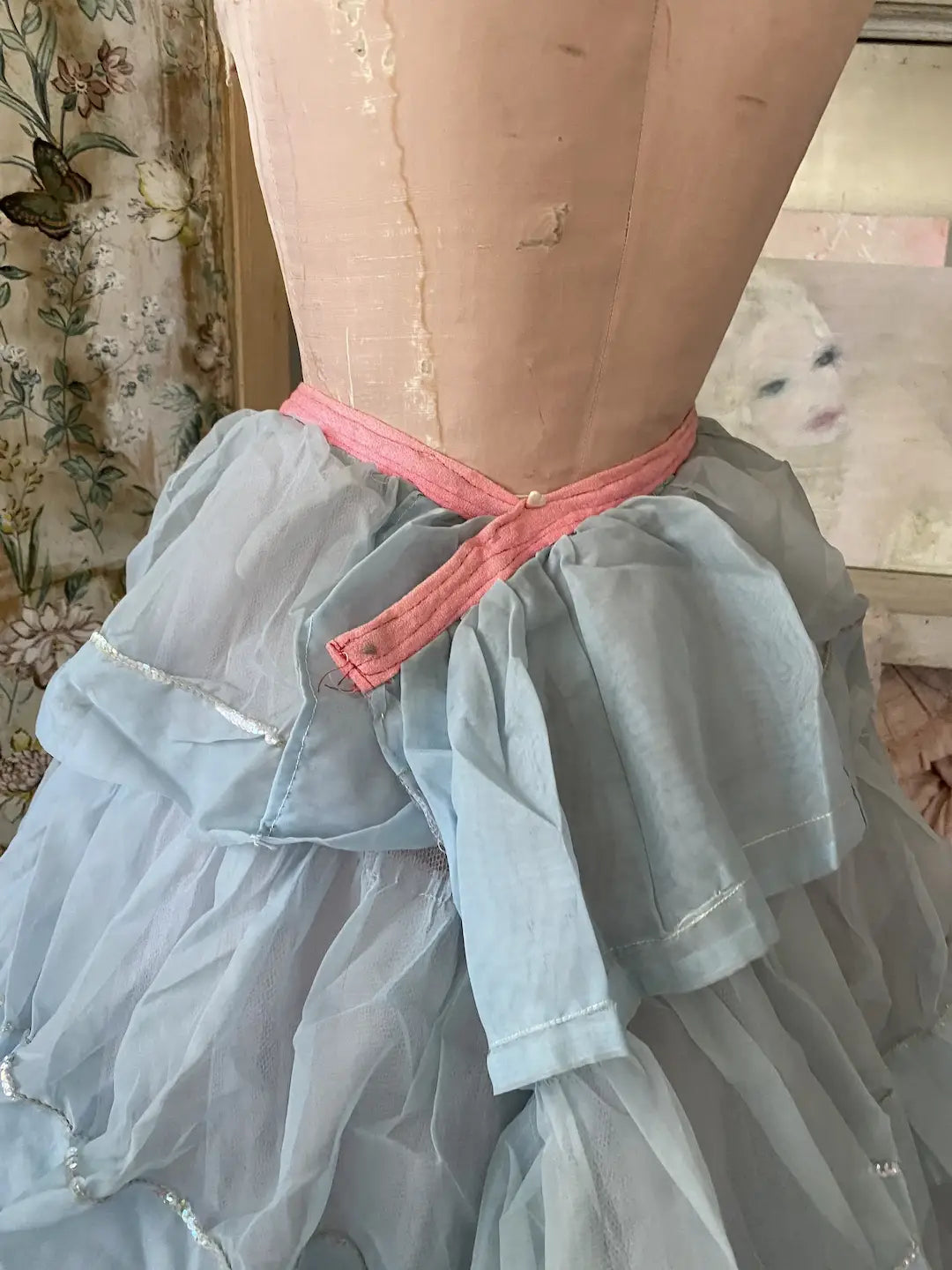 Vintage Blue Ballet Theater Costume Skirt