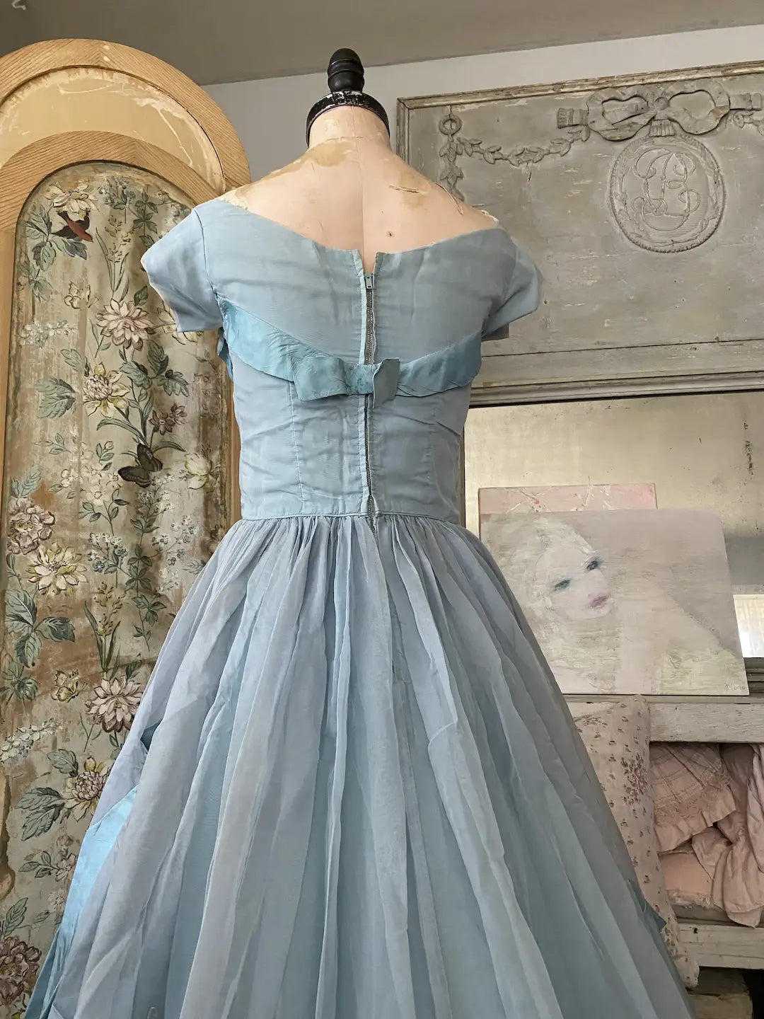 Vintage Cinderella Blue Prom Dress