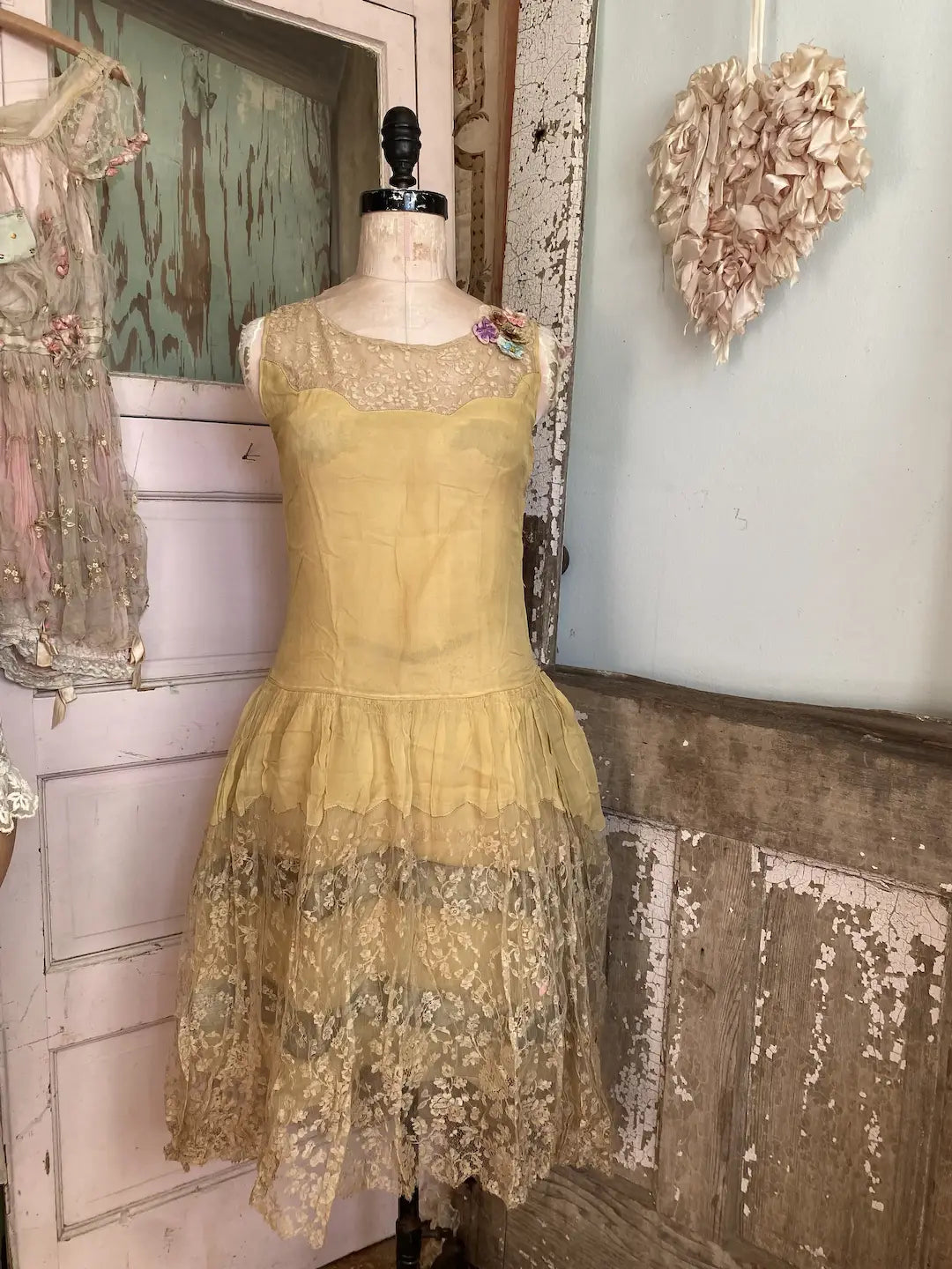 Antique 1920 Ribbonwork Flapper Dress