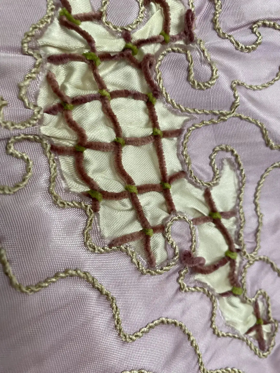 Vintage 1930s Satin Boudoir Bedspread Set