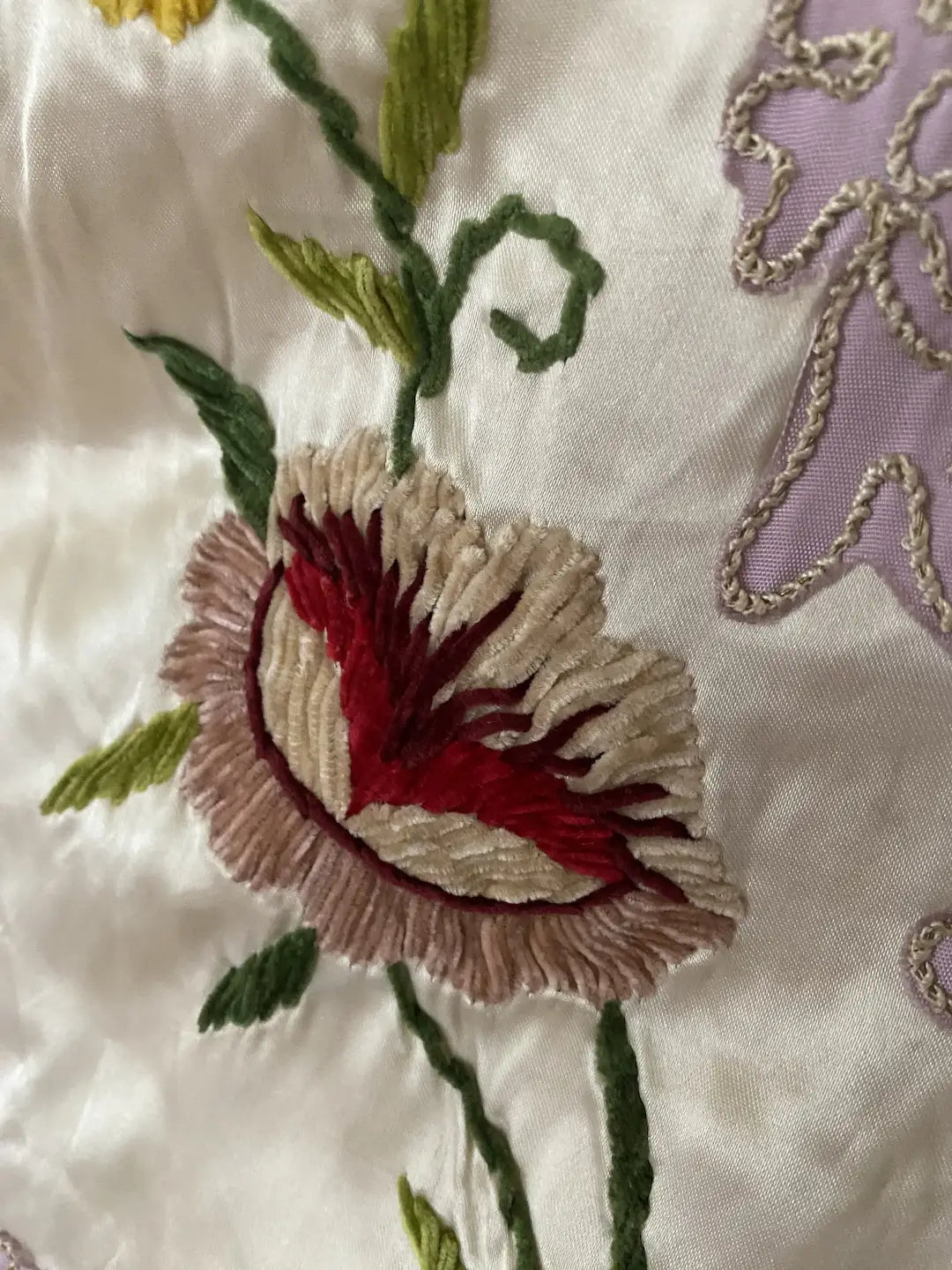 Vintage 1930s Satin Boudoir Bedspread Set