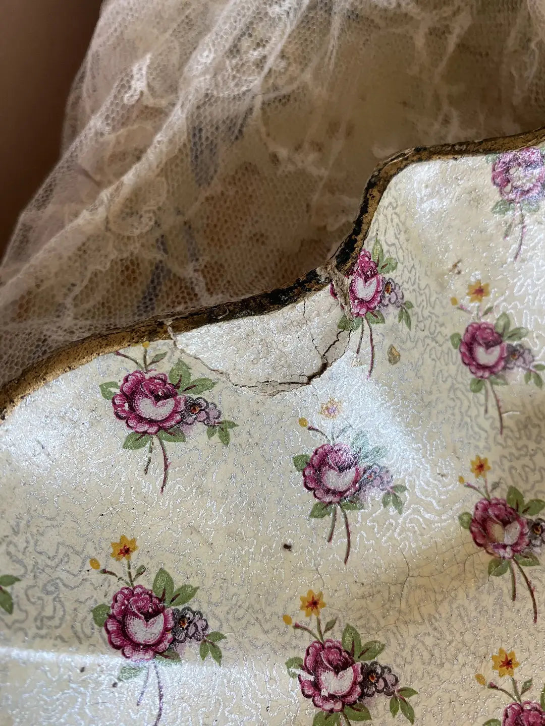 Vintage Floral Shabby Chic Tray Paper Mache Wallpaper Style