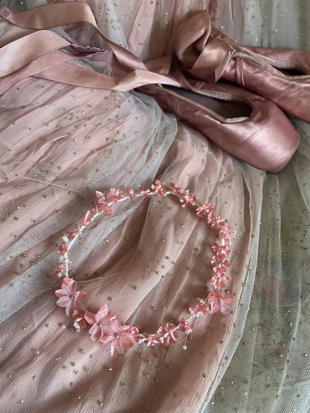 Vintage Petite Coral Peach Flower Crown